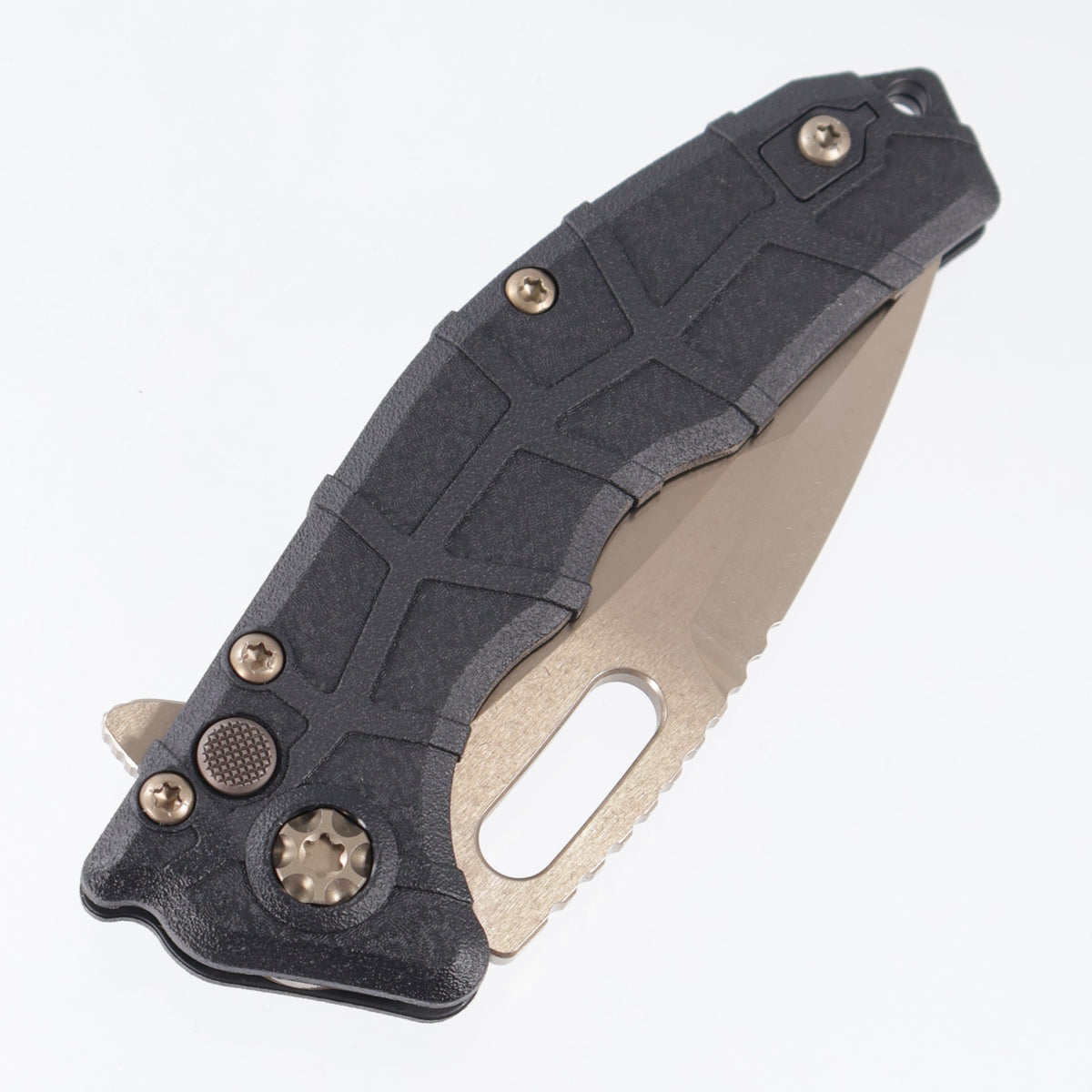 Heretic Martyr Recurve Buttonlock - Black Polymer - Bronze Magnacut - H056-7A