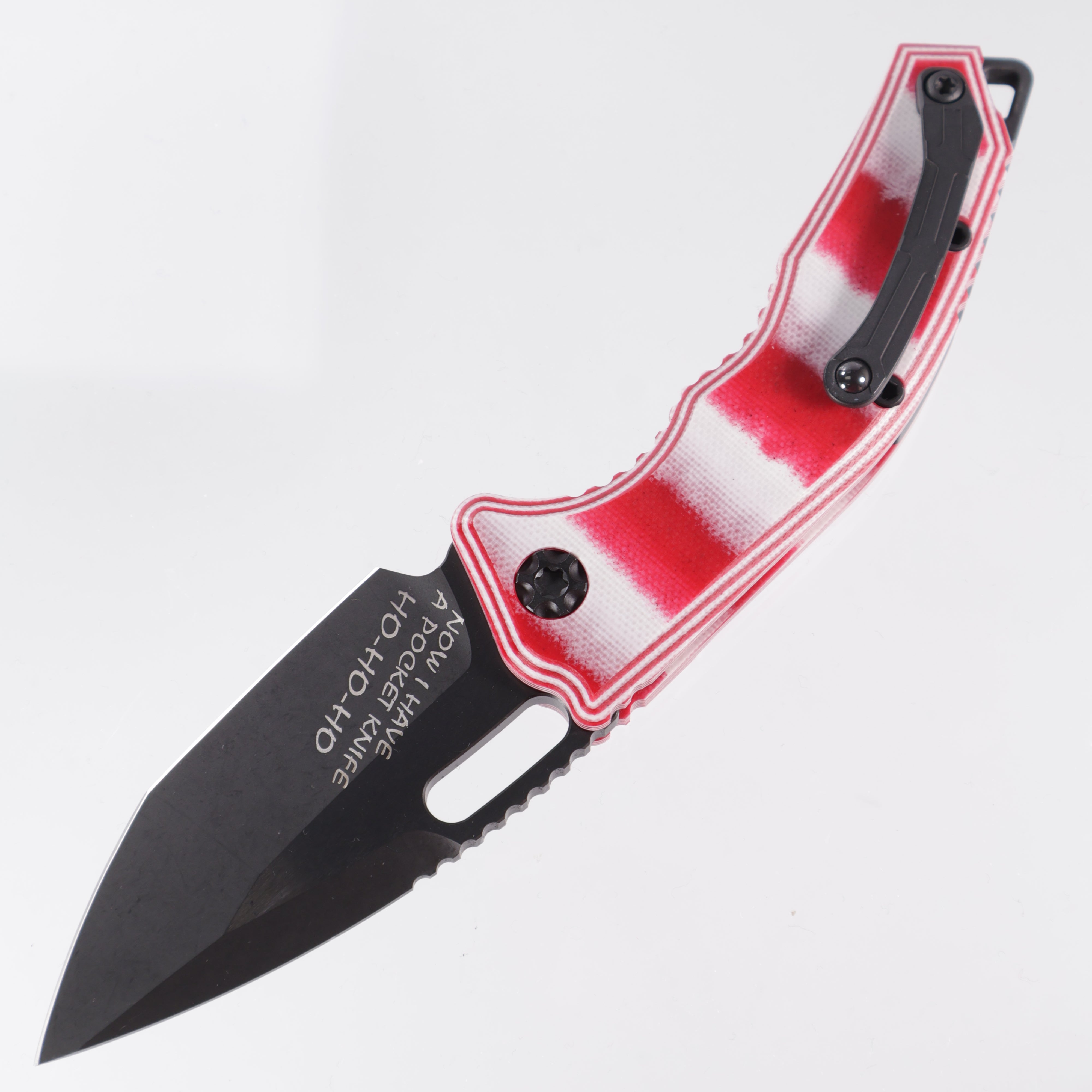 Heretic Medusa Auto, Factory 1 of 1 - Candy Cane G-10 - DLC Tanto Magnacut - H011-6A-CANDY