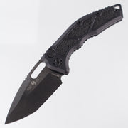Heretic Medusa Auto - Tactical DLC Tanto Magnacut - Black Aluminum & Black Traction Inlays - H011-6A-T