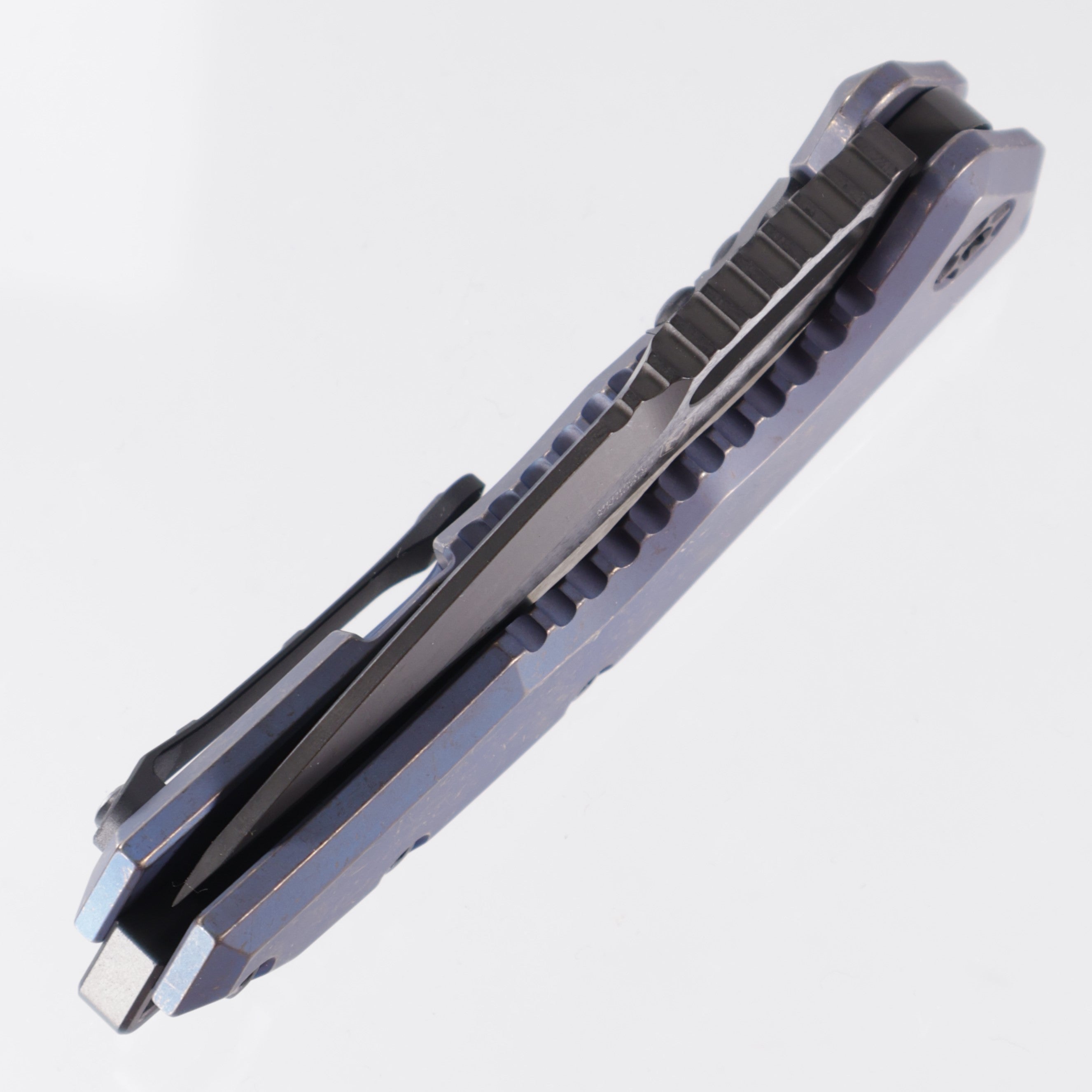 Heretic Medusa Manual - Antique Blue Titanium - DLC Magnacut - H009-6A-TIBLU