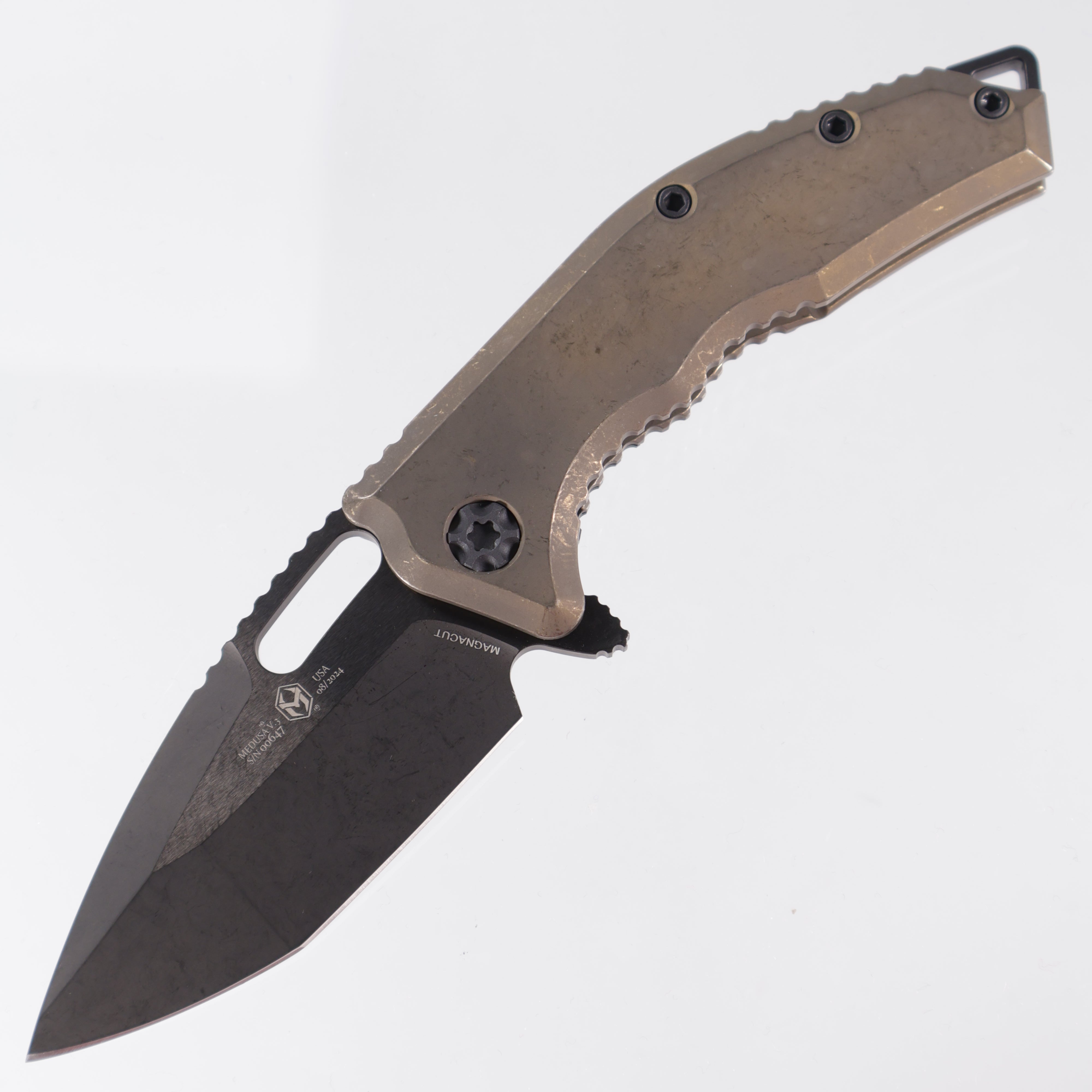 Heretic Medusa Manual - Antique Bronze Titanium - DLC Magnacut - H009-6A-TIBRZ