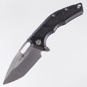 Heretic Medusa Manual - Stonewash Magnacut - Black Aluminum Frame Lock & Black Traction Inlays - H009-2A