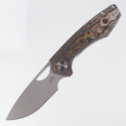 Gecko Customz Knifeworks - Sikorae Lite Non-Flipper - 70s Camo Carbon - Stonewash Magnacut