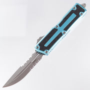 Microtech Scarab 2 Gen3 - Turquoise - Apocalyptic D/E-S Partial Serrated - Scarab II Gen III - 1180-11 APTQ