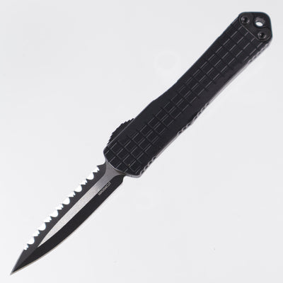 Heretic Manticore S - D/E Two-Tone Magnacut Full Serrated - Black Frag Tactical & Black Hardware - H024F-10C-T