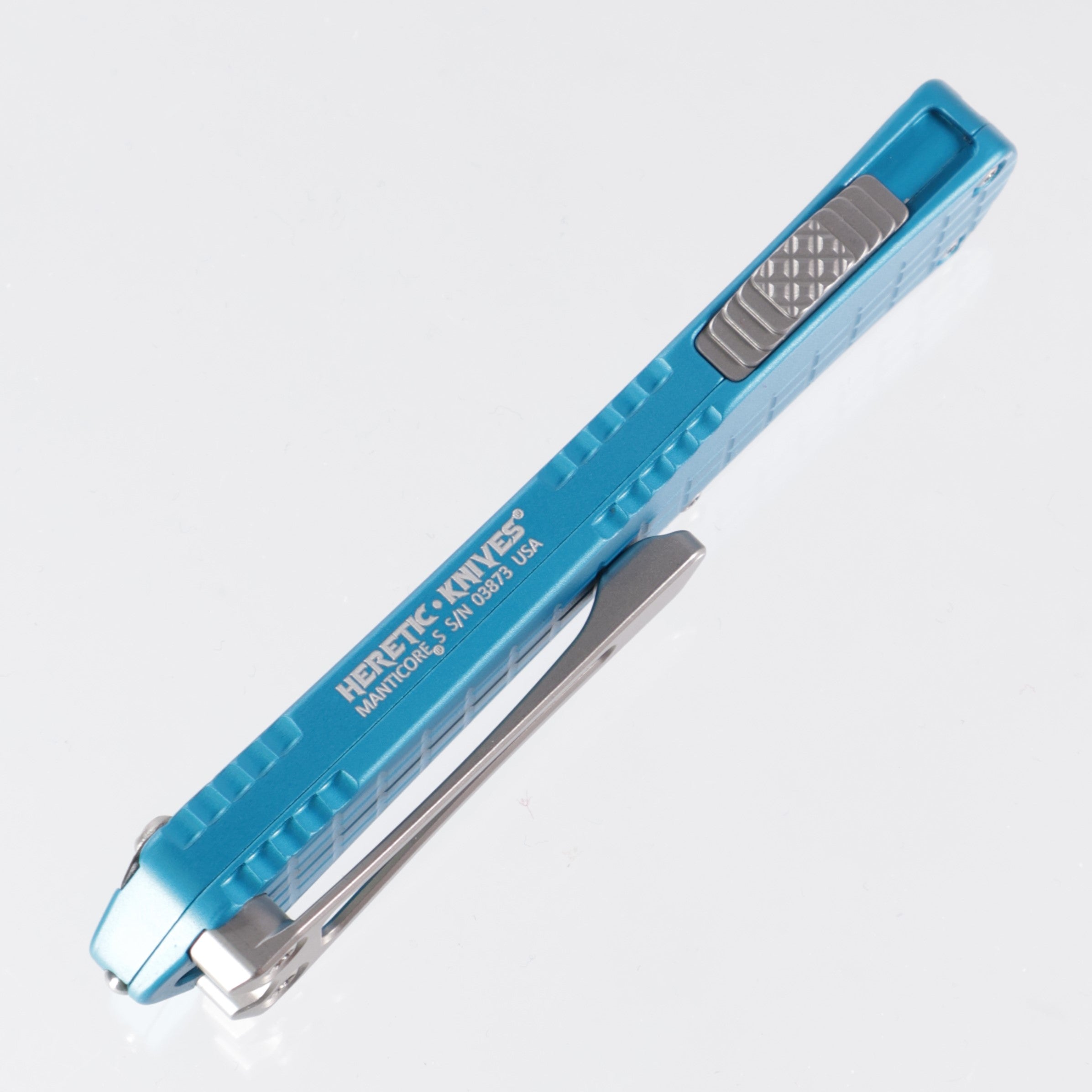 Heretic Manticore S - Turquoise Frag Aluminum - Bowie Magnacut - H022BF-2A-TQ