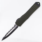 Heretic Manticore S - D/E Two-Tone Magnacut Full Serrated - OD Green Frag Aluminum - H024F-10C-GRN