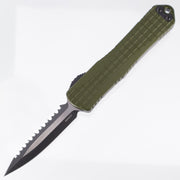 Heretic Manticore E - OD Green Frag Aluminum - Two-Tone Full Serrated D/E Magnacut - H028F-10C-GRN