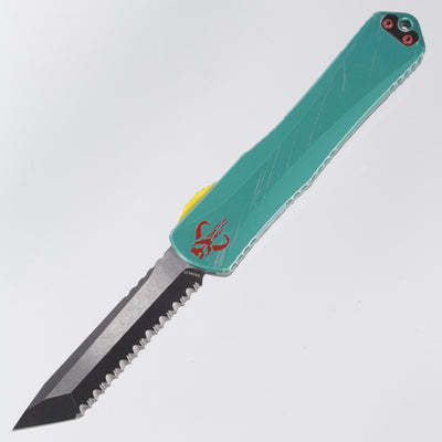 Heretic Manticore X - Bounty Hunter Tanto - Two-Tone Full Serrate Magnacut - CamoCarbon & Distressed Aluminum - H031-14C-BOUNTY