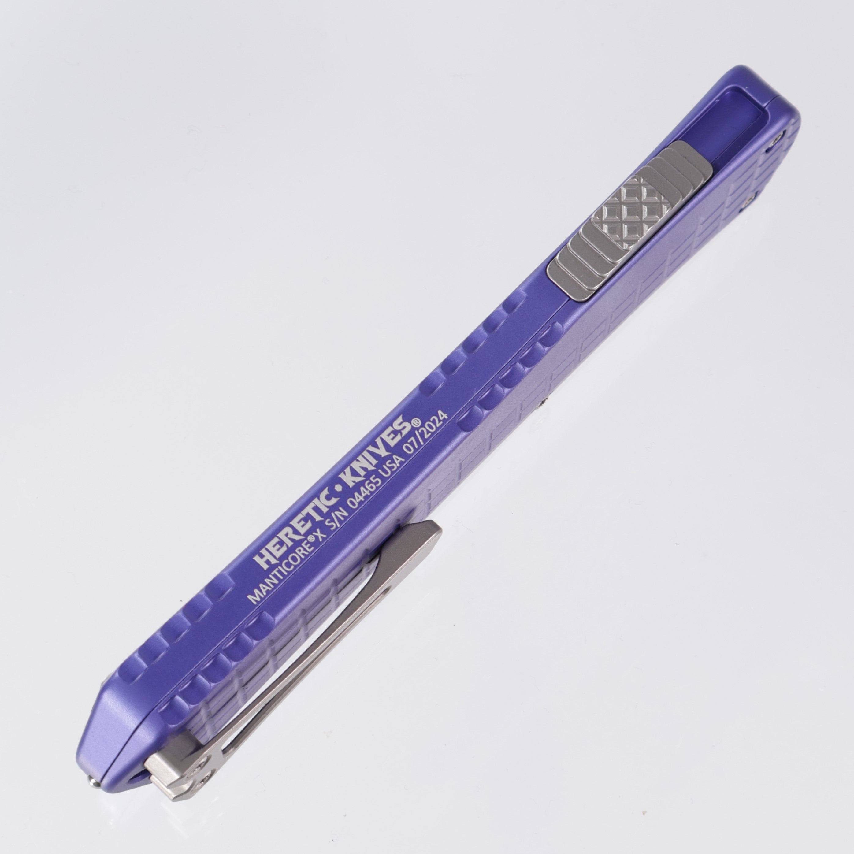 Heretic Manticore X - Purple Frag Aluminum - Bowie Stonewash Magnacut - H030BF-2A-PU