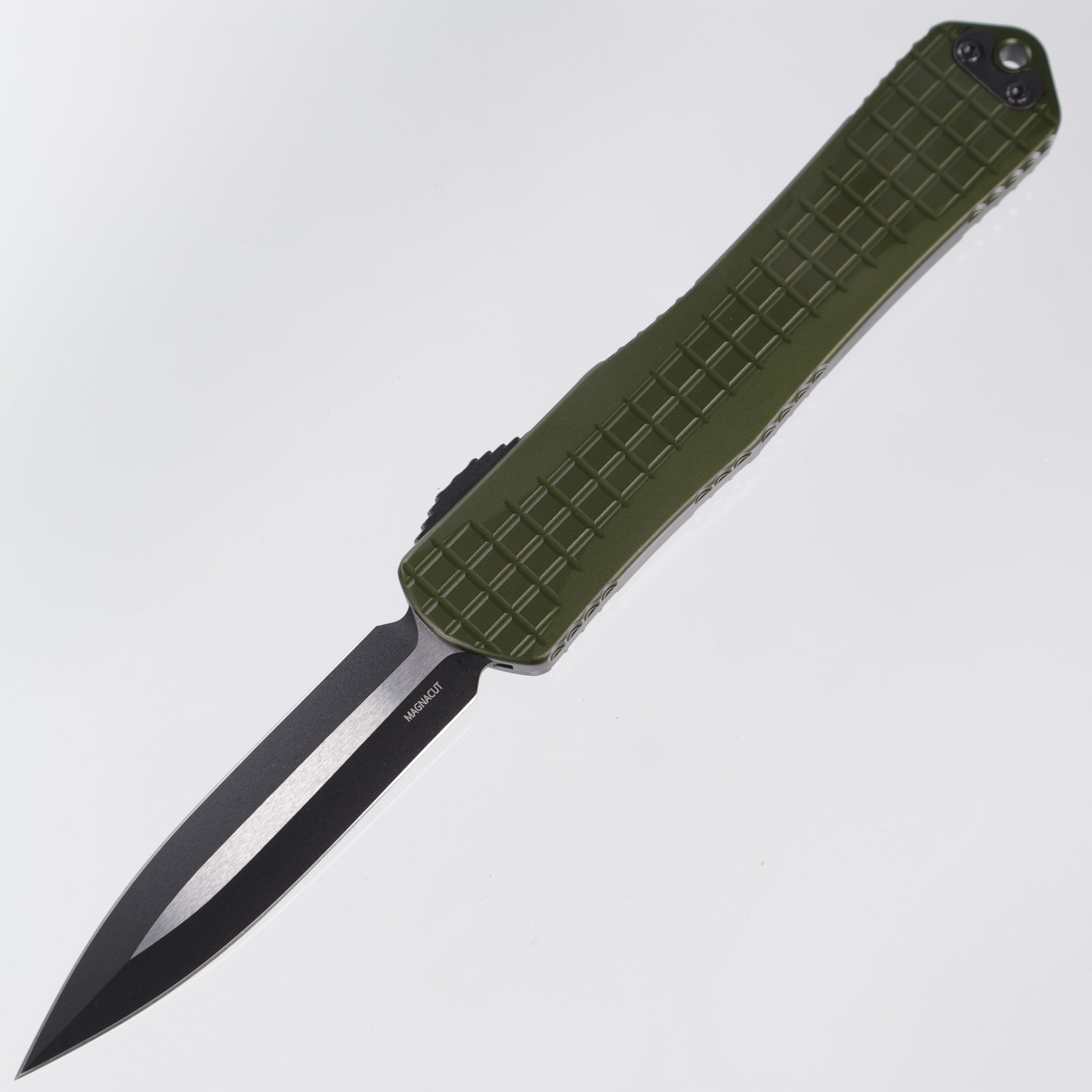 Heretic Manticore X - OD Green Frag Aluminum - Two-Tone Double Edge Magnacut - H032F-10A-GRN