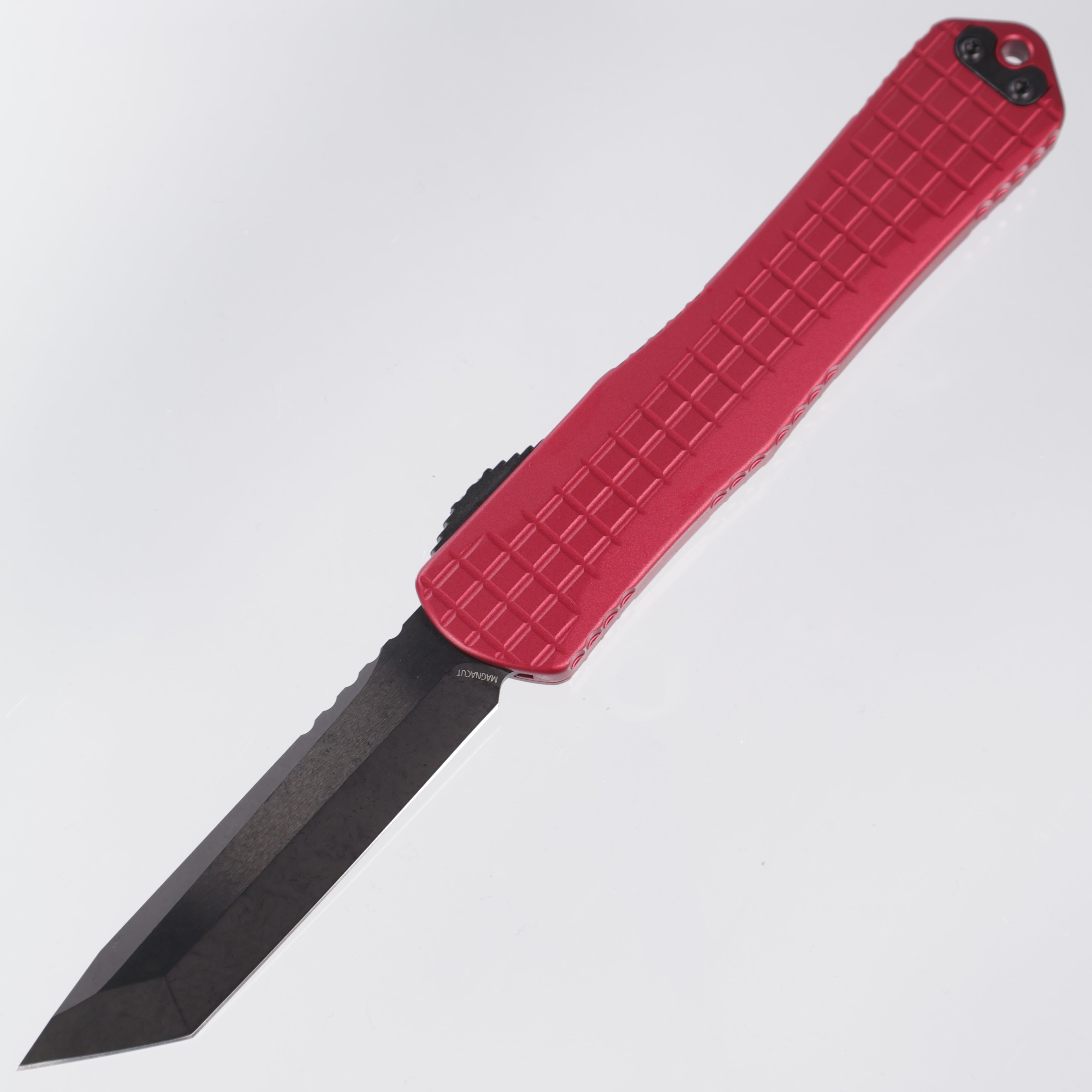 Heretic Manticore X - Red Frag Aluminum - Tanto DLC Magnacut - H031F-6A-RED