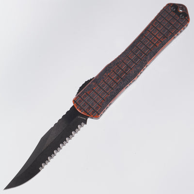Heretic Manticore X - Breakthrough Orange Frag Aluminum - Full Serrated DLC Bowie Magnacut - H030BF-6C-BRKORG