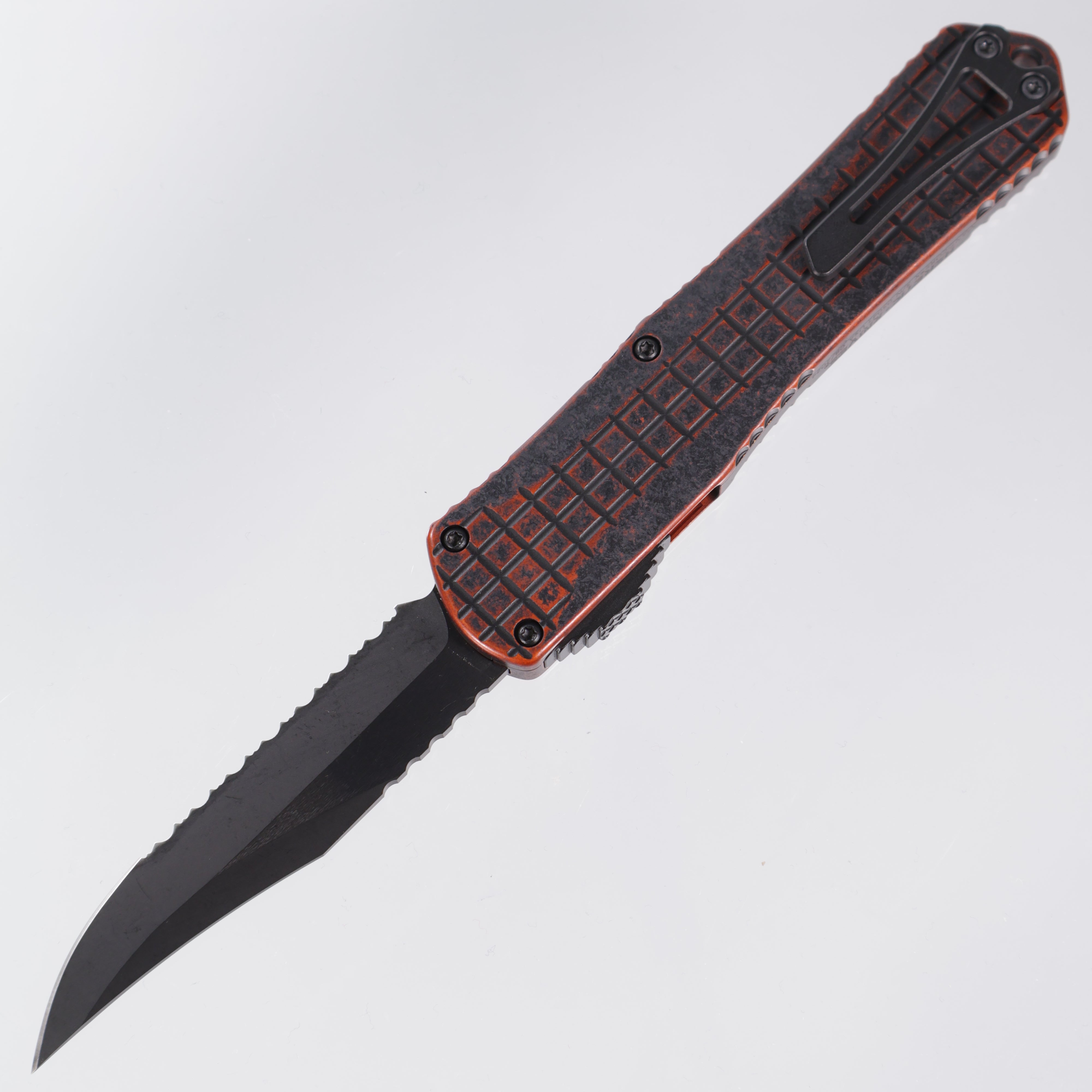 Heretic Manticore X - Breakthrough Orange Frag Aluminum - Full Serrated DLC Bowie Magnacut - H030BF-6C-BRKORG