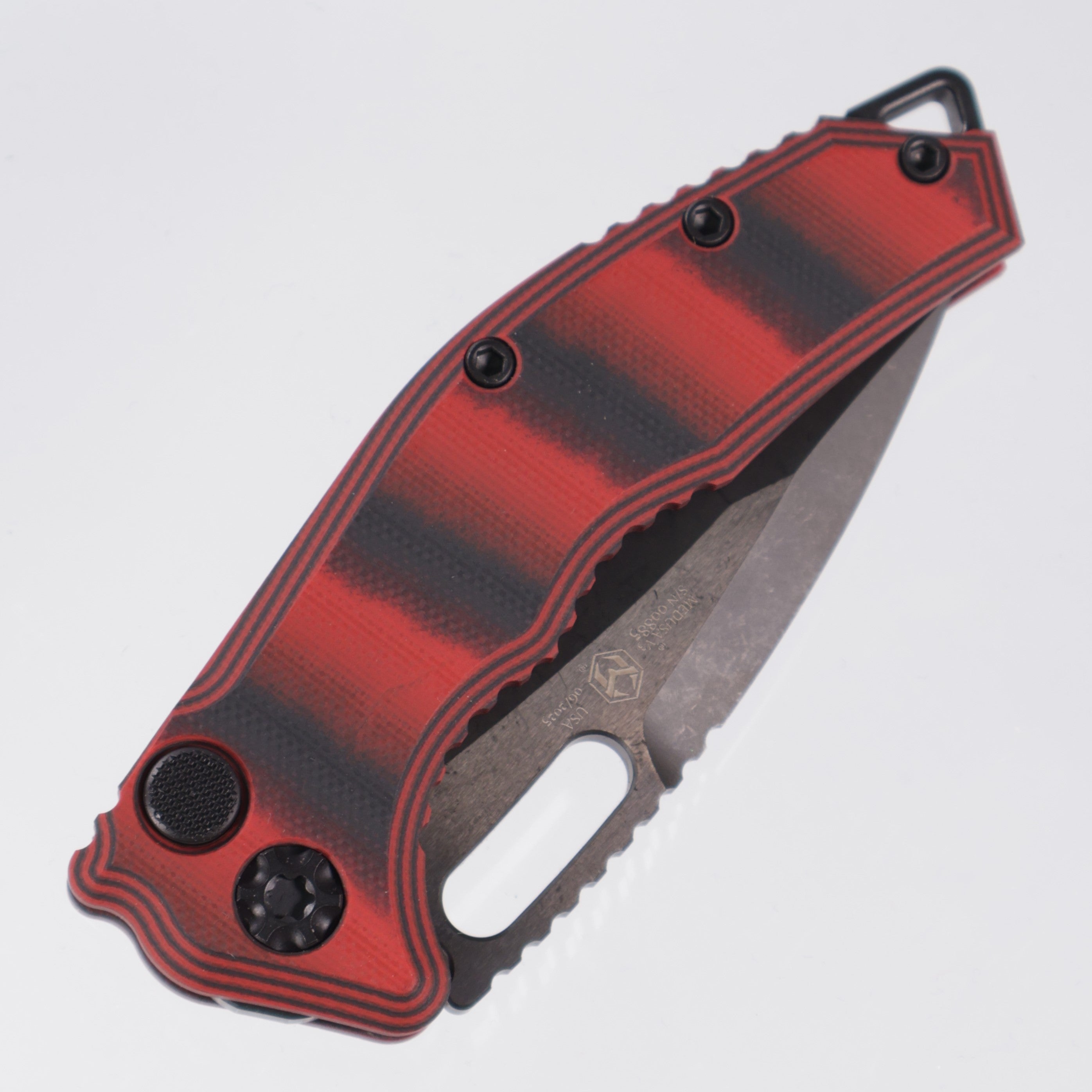 Heretic Medusa Auto - Red/Black G10 - Recurve DLC Magnacut - H012-6A-G10/RD