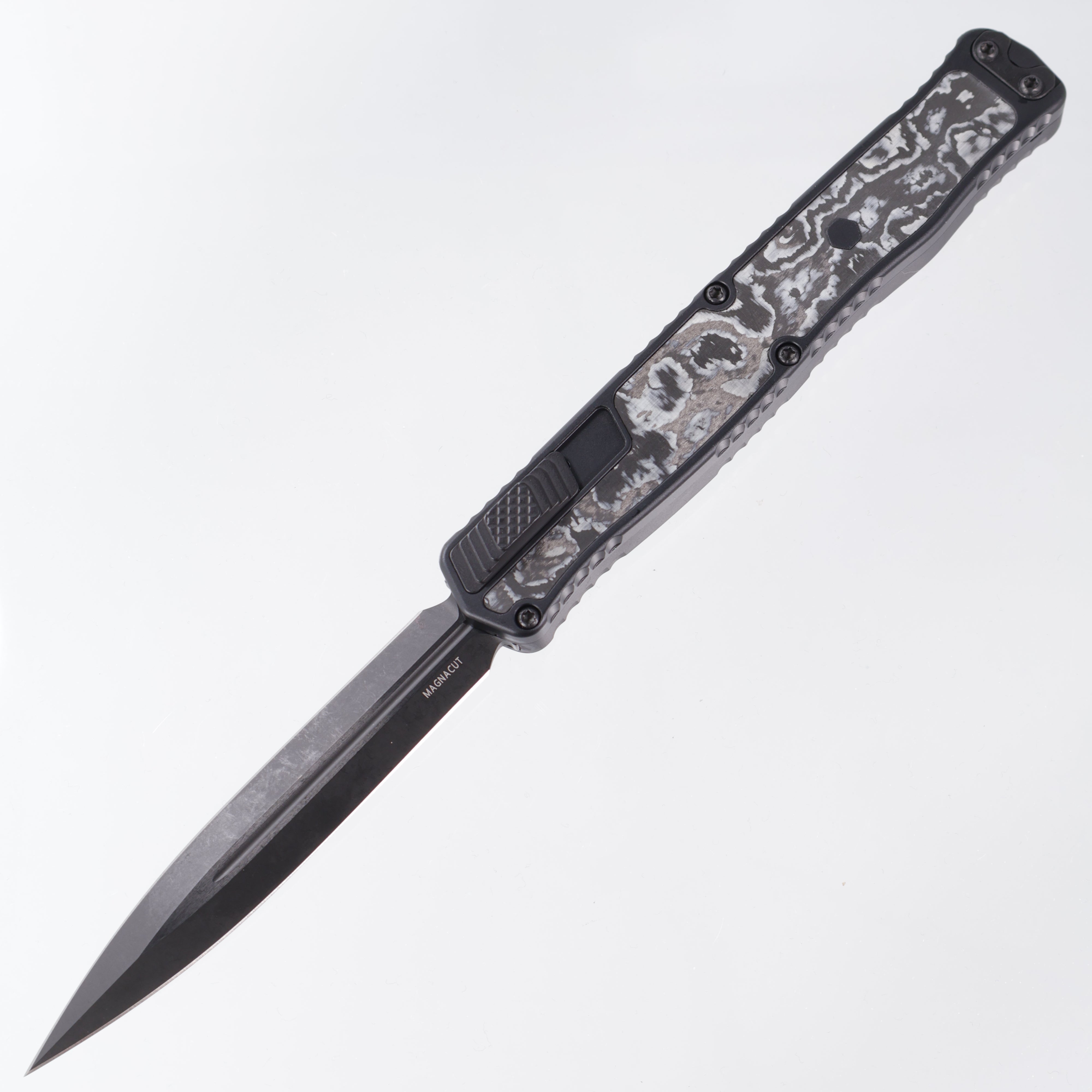 Heretic Cleric 2 - White Camo Carbon Inlays - DLC Double Edge Magnacut - Cleric II H020-6A-WT/CC