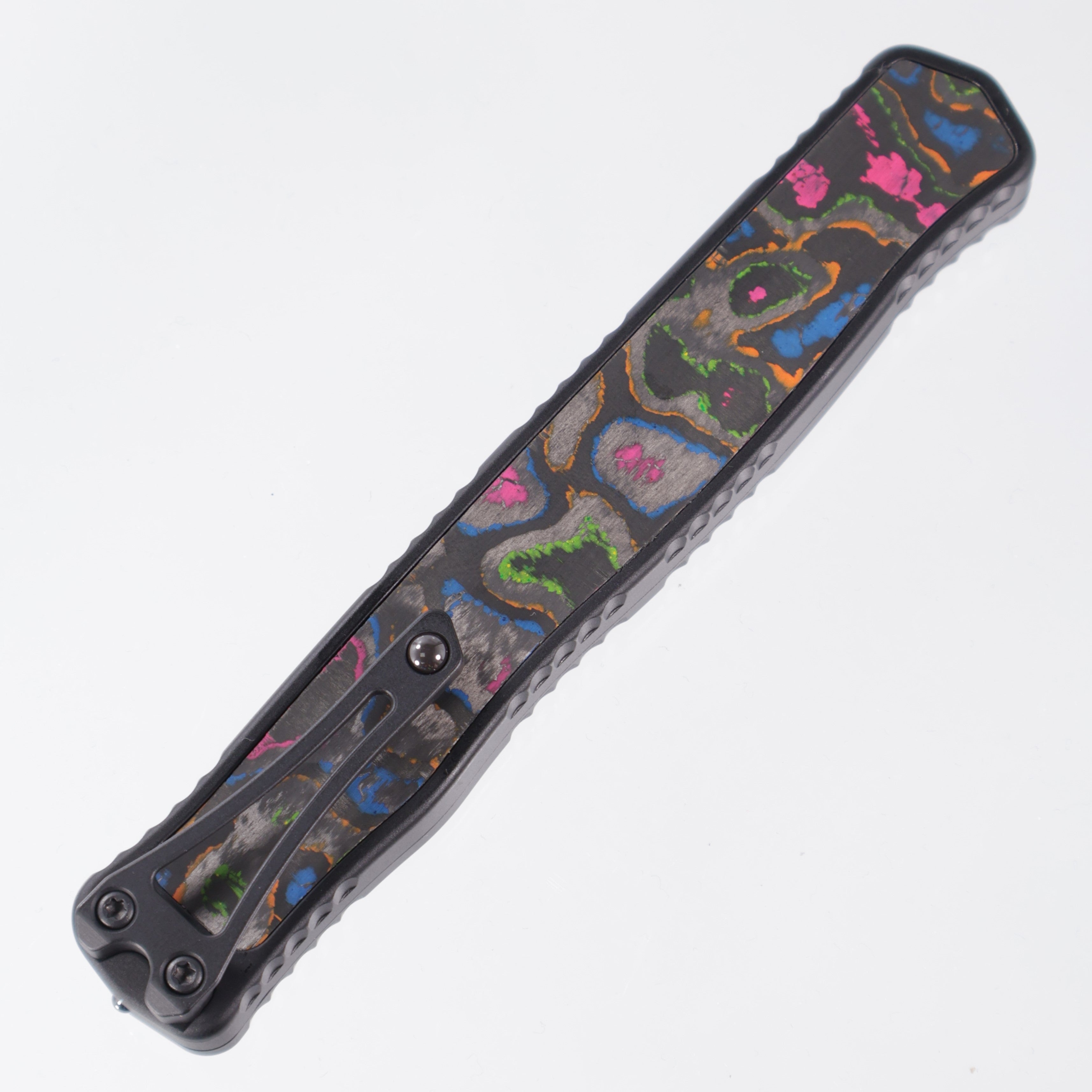 Heretic Cleric 2 - 80s Camo Carbon Inlaid Body & Button - Double Edge PartSerrated - DLC Magnacut - BR OP Exclusive - Cleric II H020-6B-80/CC