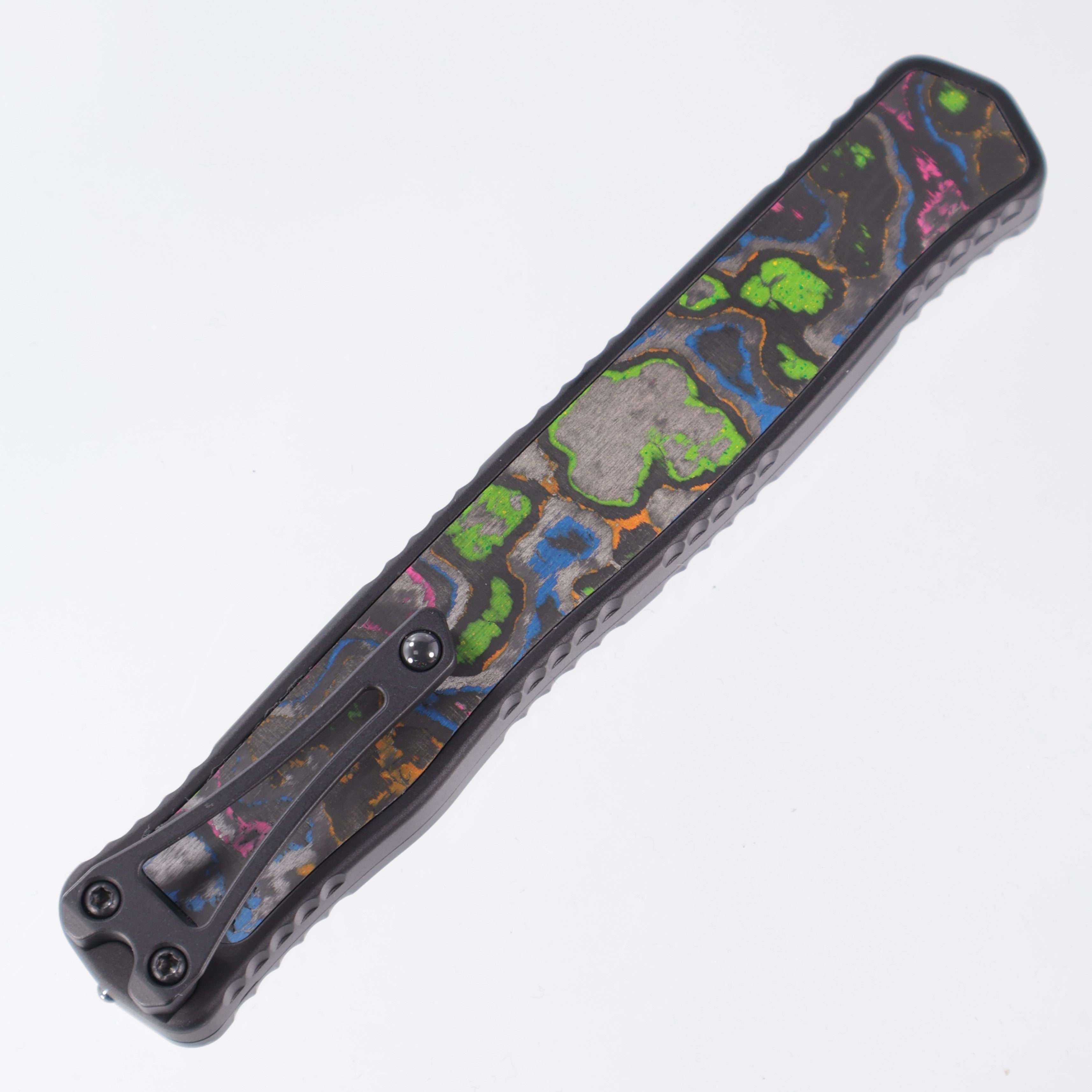 Heretic Cleric 2 - 80s Camo Carbon Inlaid Body & Button - Tanto Full Serrated - DLC Magnacut - BR OP Exclusive - Cleric II H019-6C-80/CC