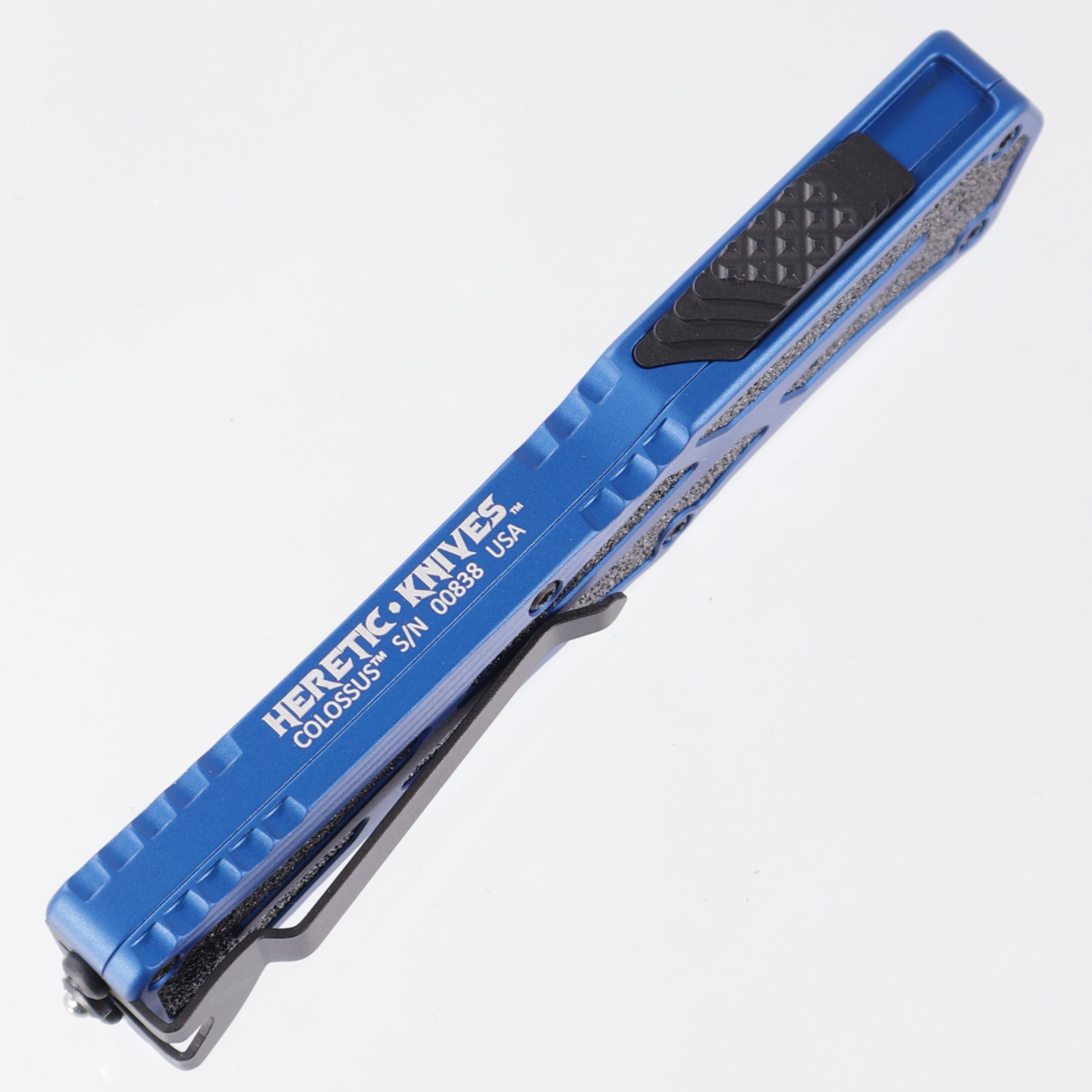 Heretic Colossus - Magnacut Two-Tone Black - Blue Aluminum w/ Grip Tape Inlay - H039-10A-BLU