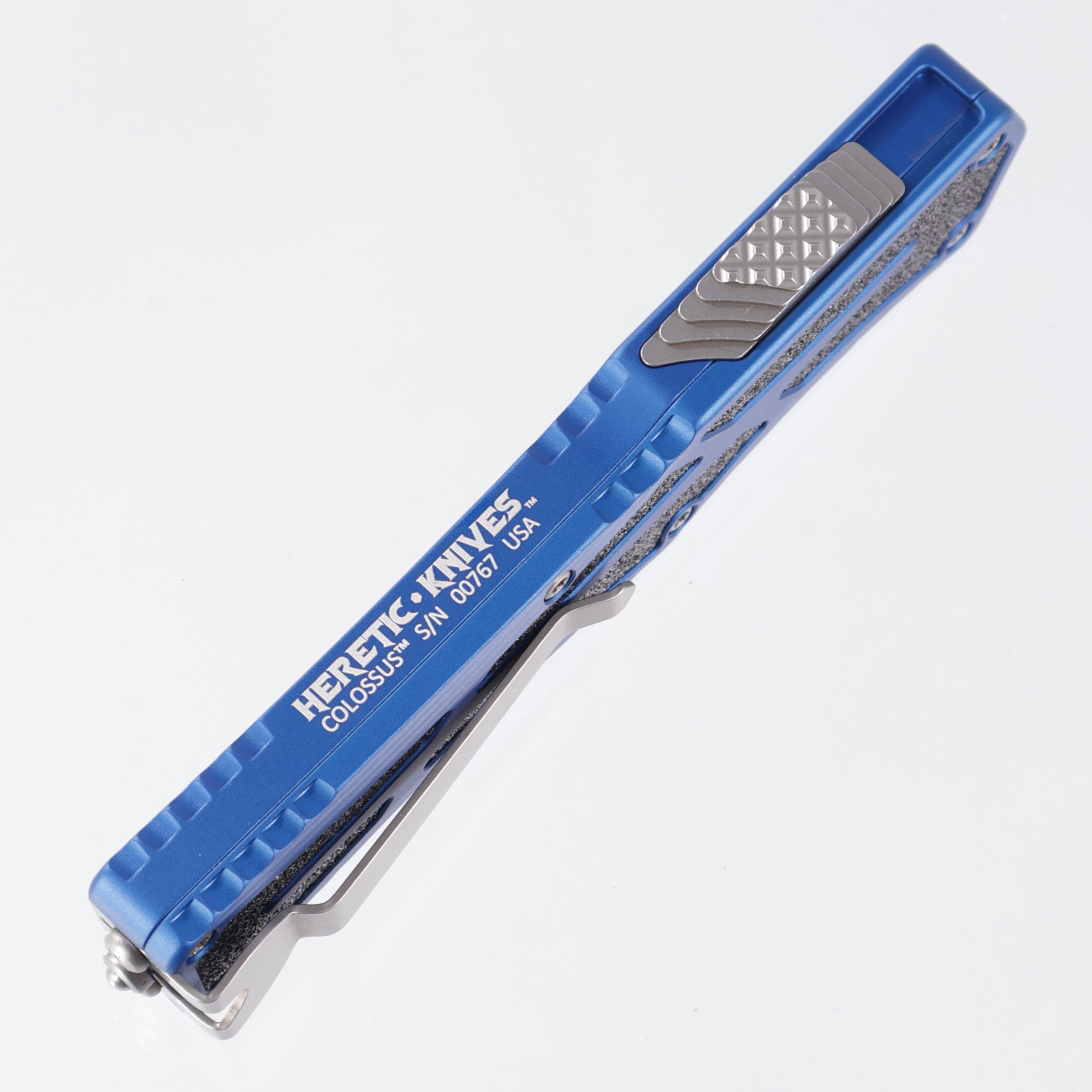 Heretic Colossus - Magnacut Stonewash - Blue Aluminum w/ Grip Tape Inlay - H039-2A-BLU