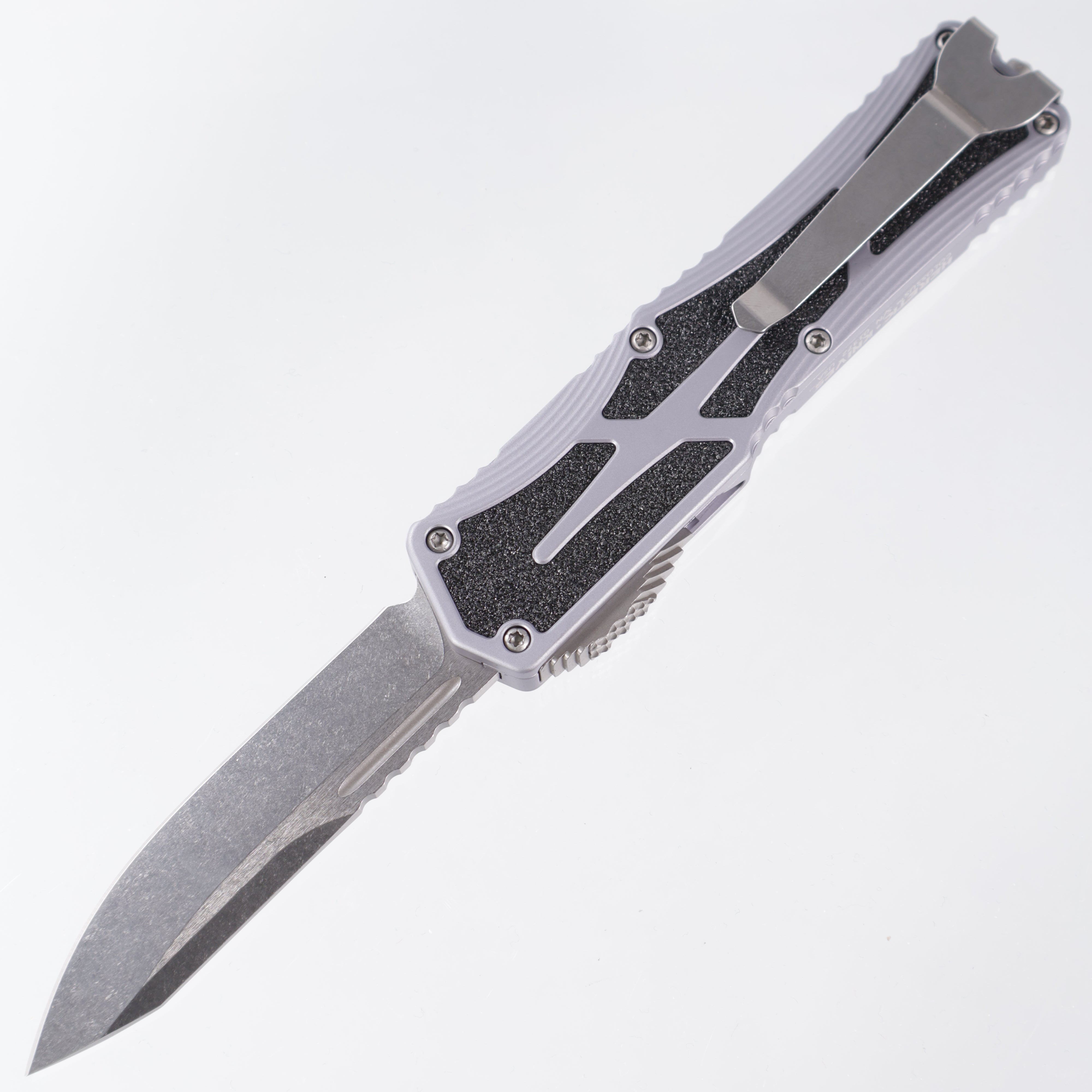 Heretic Colossus - Magnacut Stonewash - Gray Aluminum w/ Grip Tape Inlay - H039-2A-GRAY