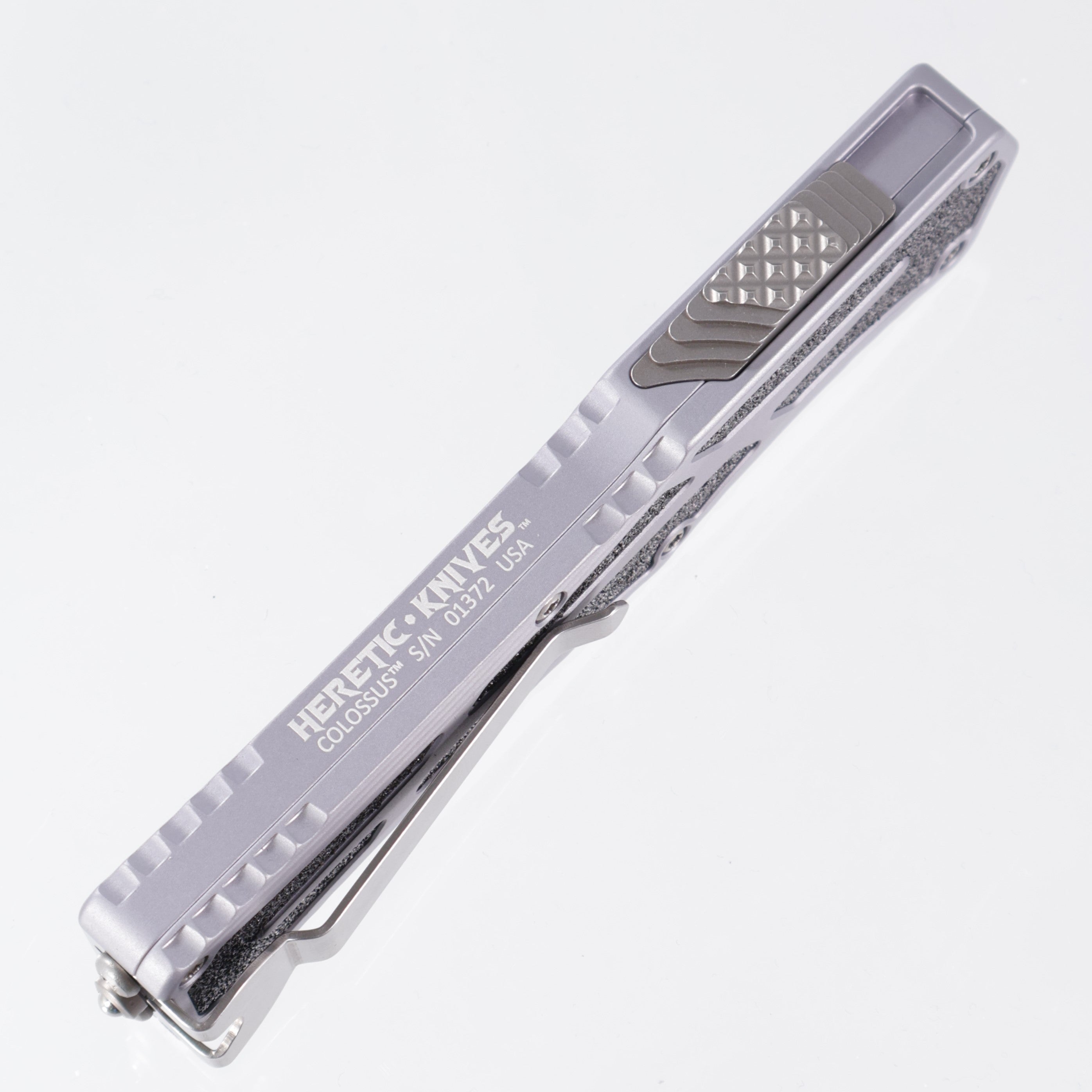 Heretic Colossus - Magnacut Stonewash - Gray Aluminum w/ Grip Tape Inlay - H039-2A-GRAY