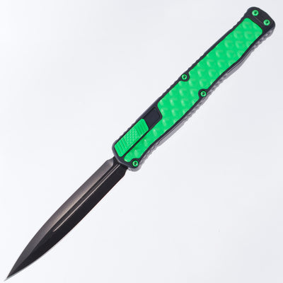 Heretic Cleric 2 - Black w/ Toxic Green Stainless Inlay - DLC Double Edge Magnacut - Cleric II H020-6A-TXHDW