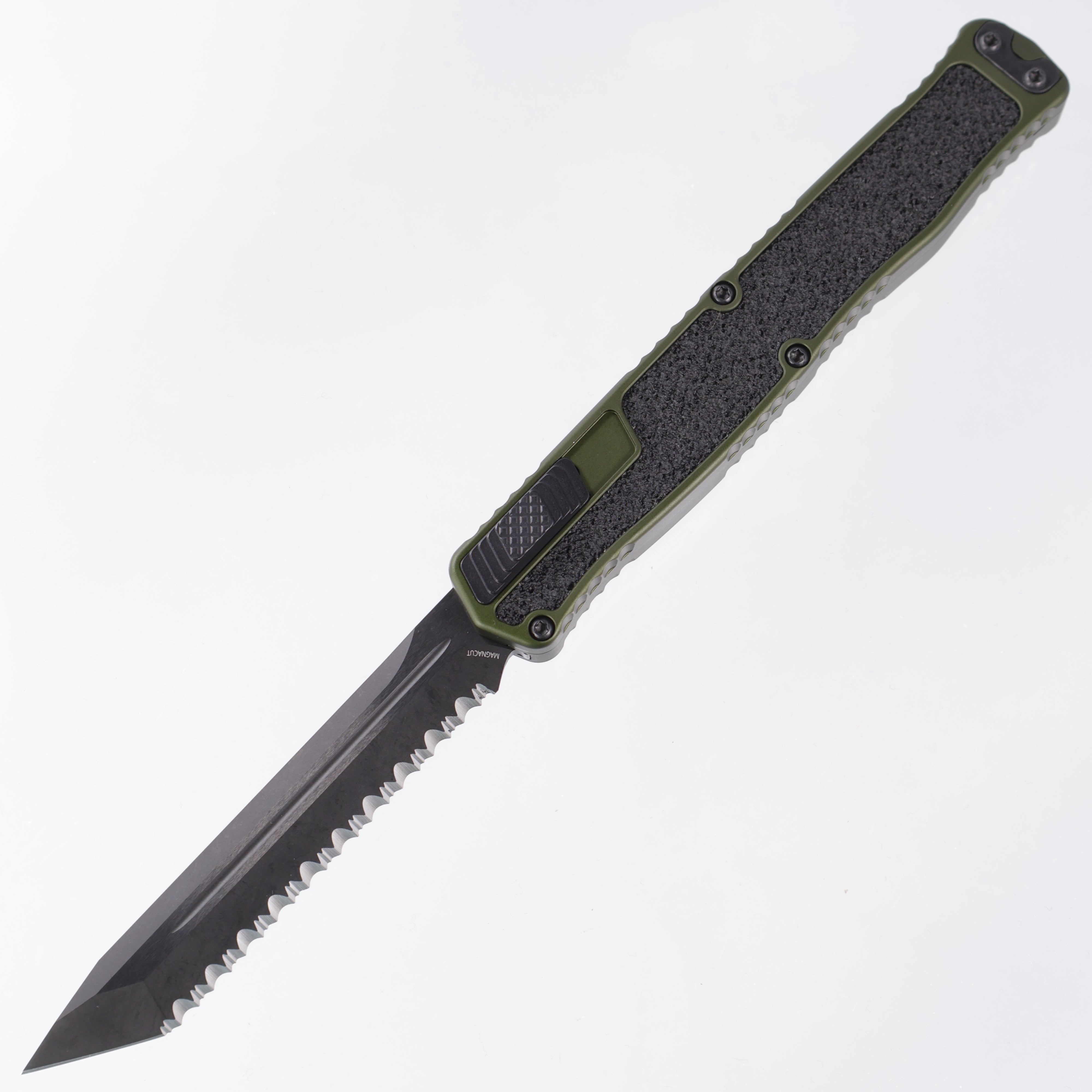 Heretic Cleric 2 - OD Green Aluminum - DLC Tanto Magnacut Full Serrated - Cleric II H019-6C-GRN