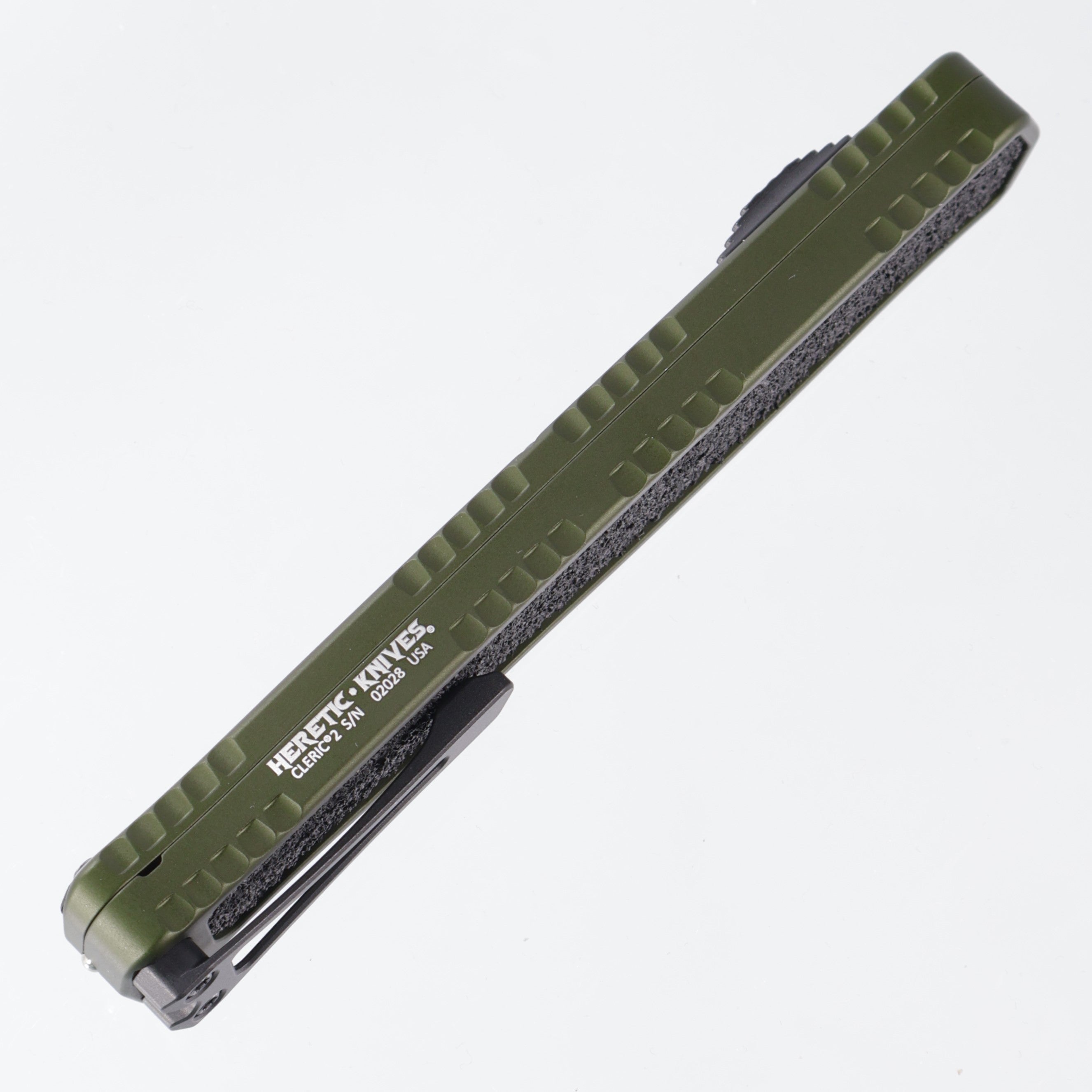 Heretic Cleric 2 - OD Green Aluminum - DLC Tanto Magnacut Full Serrated - Cleric II H019-6C-GRN