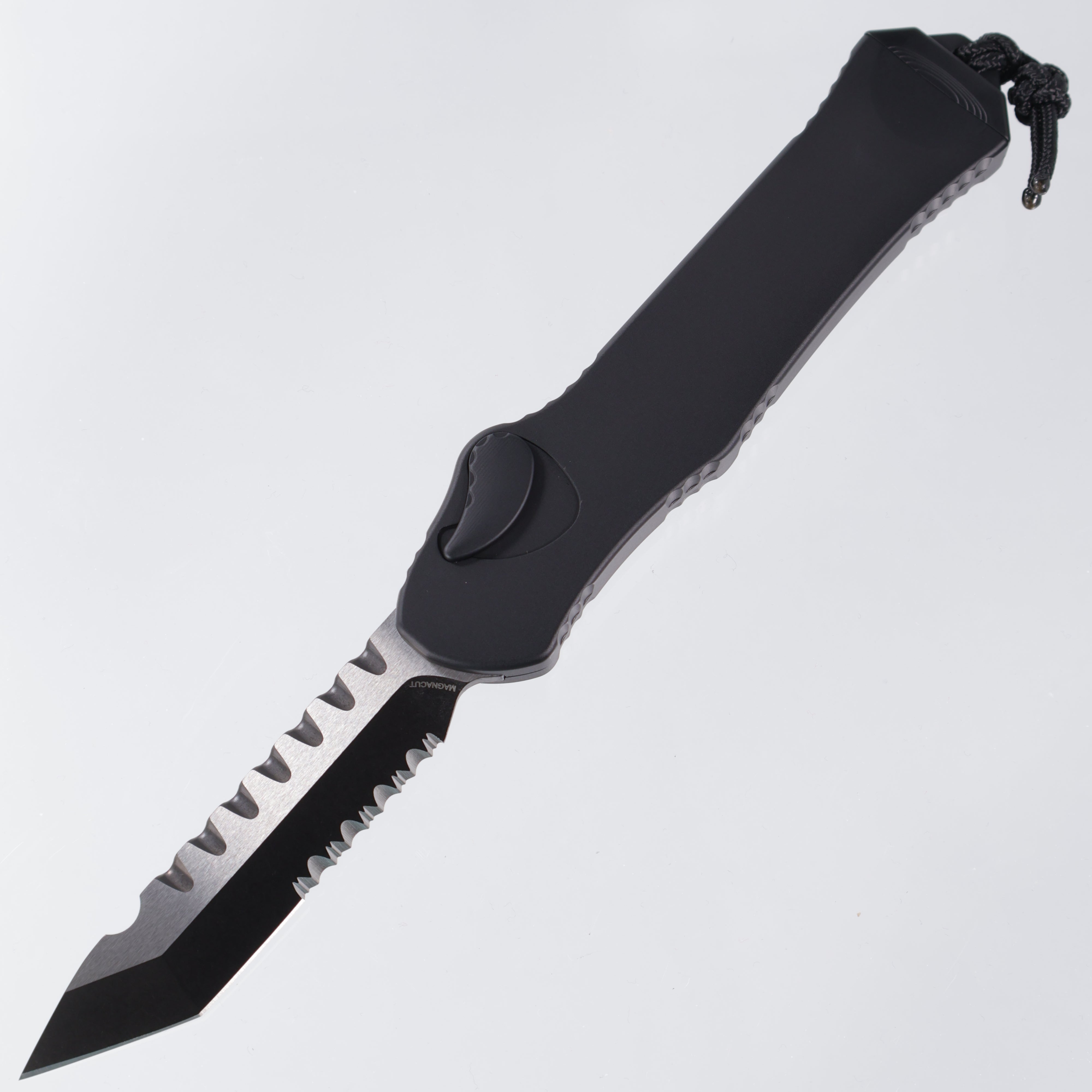 Heretic Hydra V3 - Tanto DLC Two-Tone Magnacut Partial Serrate - Black Aluminum - H006-11B-T