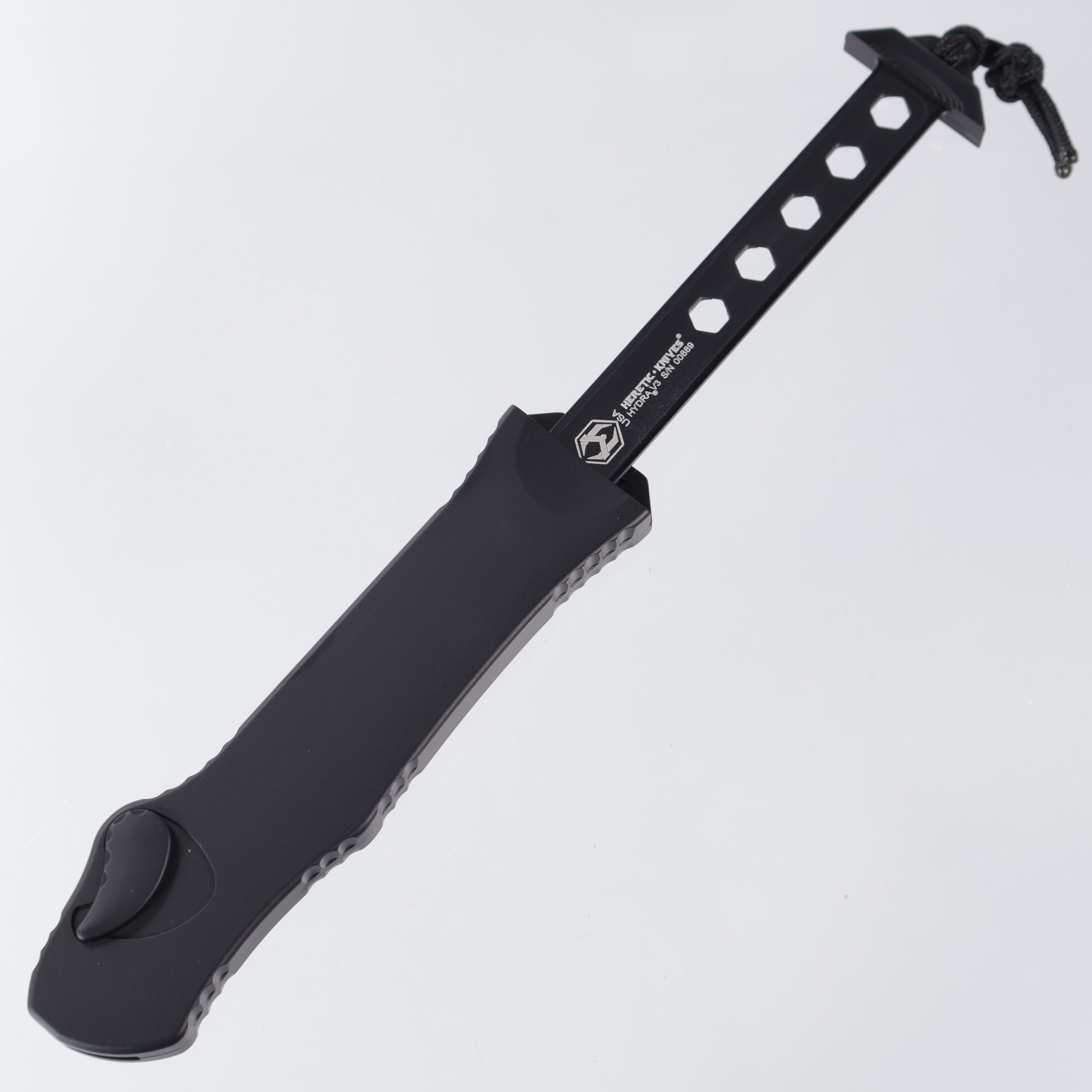 Heretic Hydra V3 - Tanto DLC Two-Tone Magnacut Partial Serrate - Black Aluminum - H006-11B-T