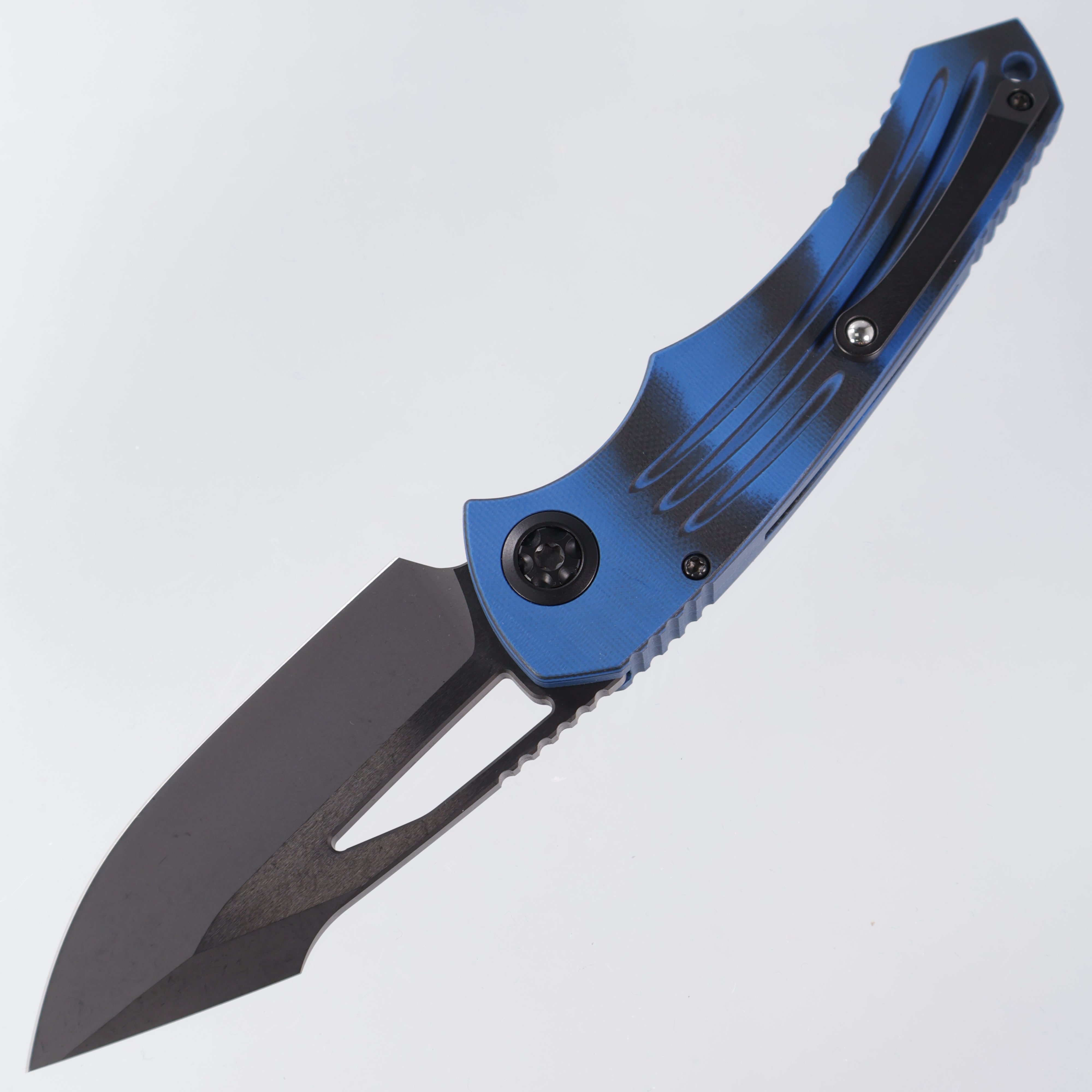 Heretic Pariah Manual - Blue & Black G10 - DLC Magnacut - H046-6A-G10/BLU