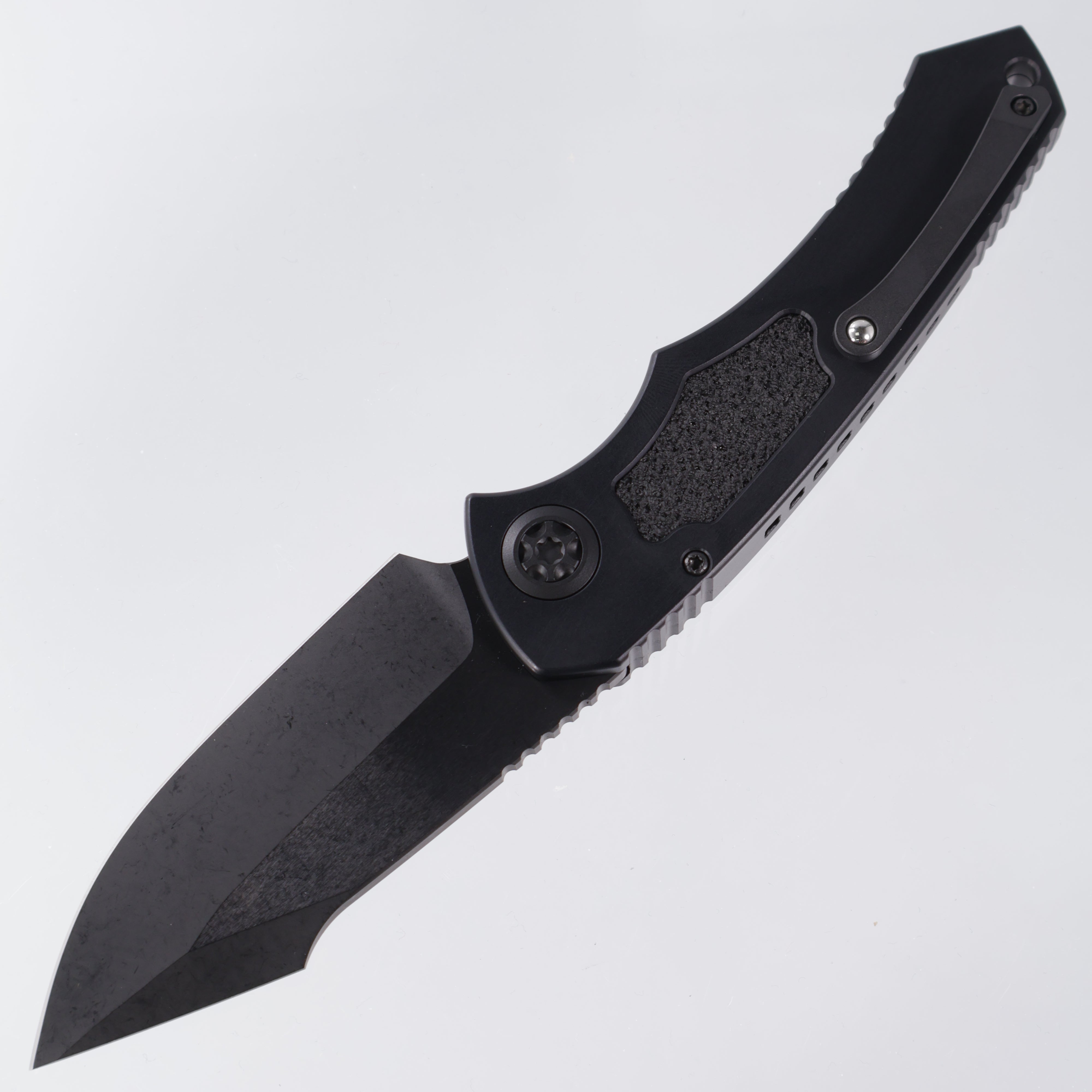 Heretic Pariah Auto - (Glossy) Black Anodized Aluminum w/ Black Traction Inlays - DLC Magnacut - H048-6A-T