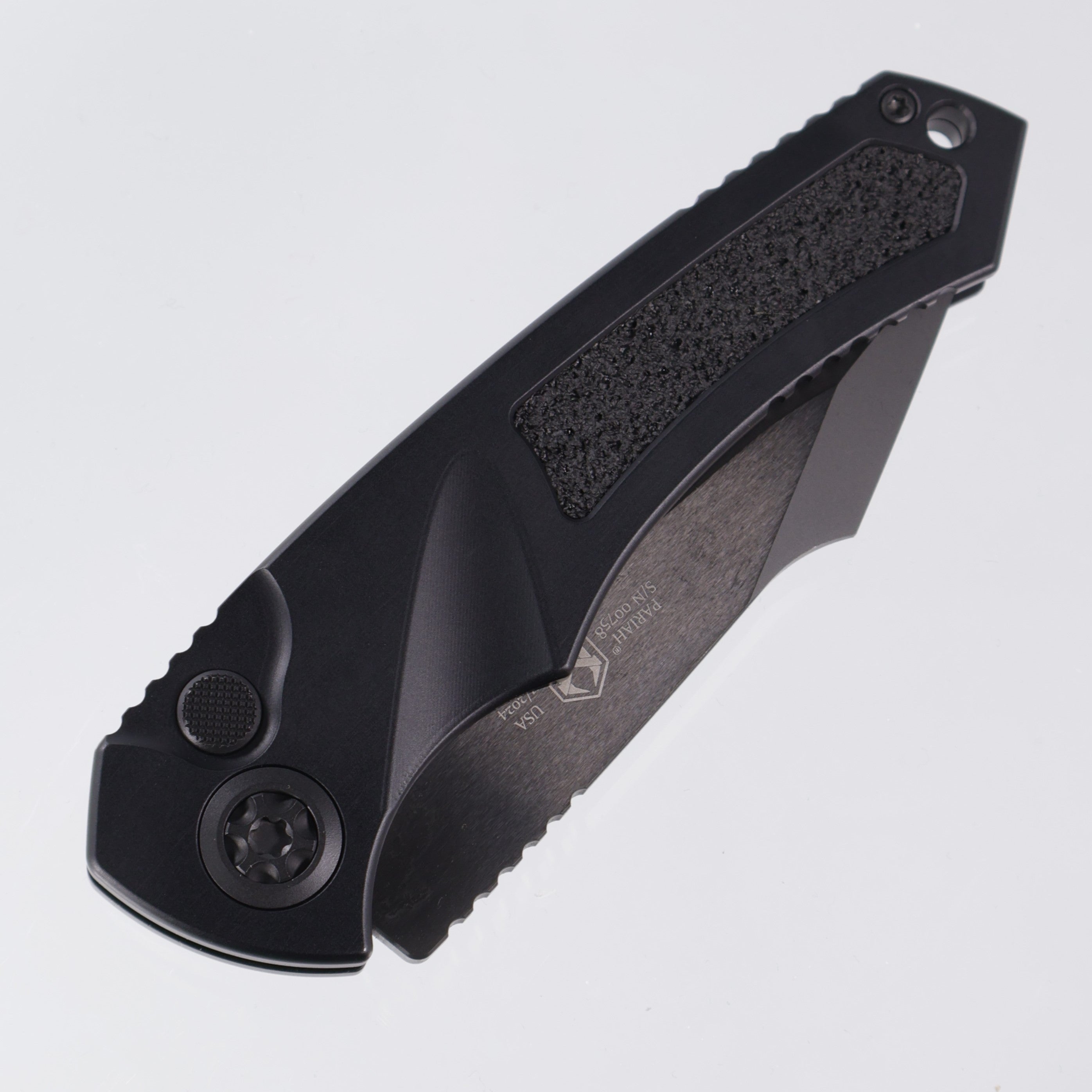 Heretic Pariah Auto - (Glossy) Black Anodized Aluminum w/ Black Traction Inlays - DLC Magnacut - H048-6A-T
