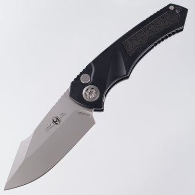 Heretic Pariah Auto - Black Aluminum w/ Black Traction Inlays - Bead Blast Magnacut - H048-3A