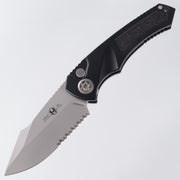 Heretic Pariah Auto - Black Aluminum w/ Black Traction Inlays - Bead Blast Magnacut Partial Serrate - H048-3B