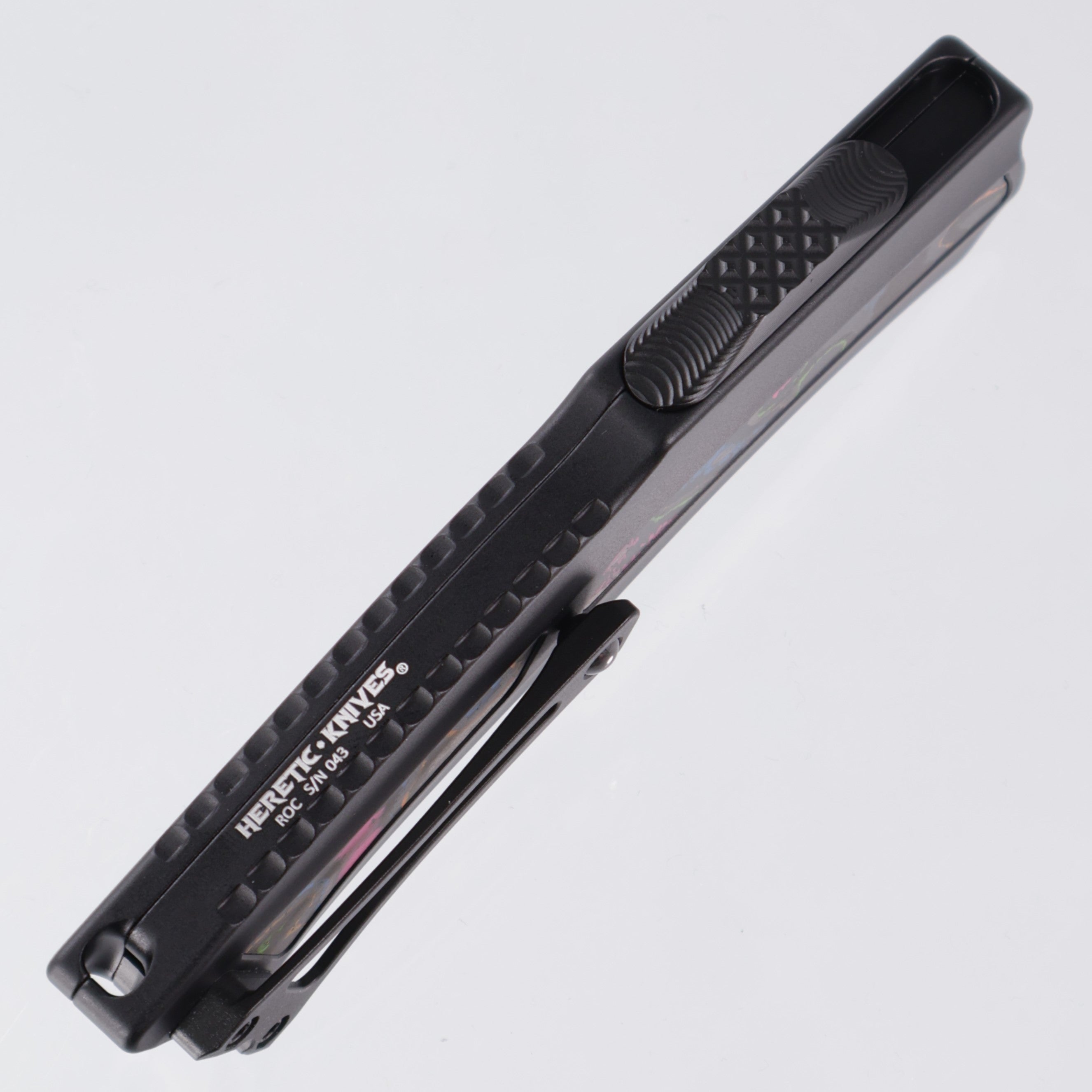 Heretic Roc - 80s Camo Carbon Inlays - DLC Magnacut - Curved OTF - BR OP Exclusive - H060-6A-CC/80s