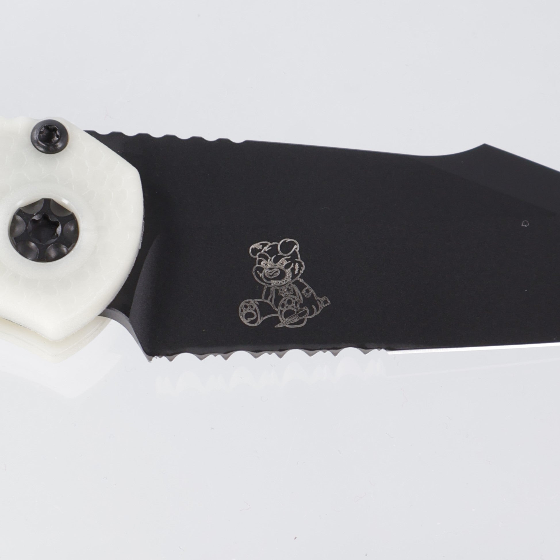 Heretic Mini Pariah Auto - BROP Exclusive - Glow In The Dark Polymer - Black Partial Serrated Magnacut Tanto - H055-4B-GLO