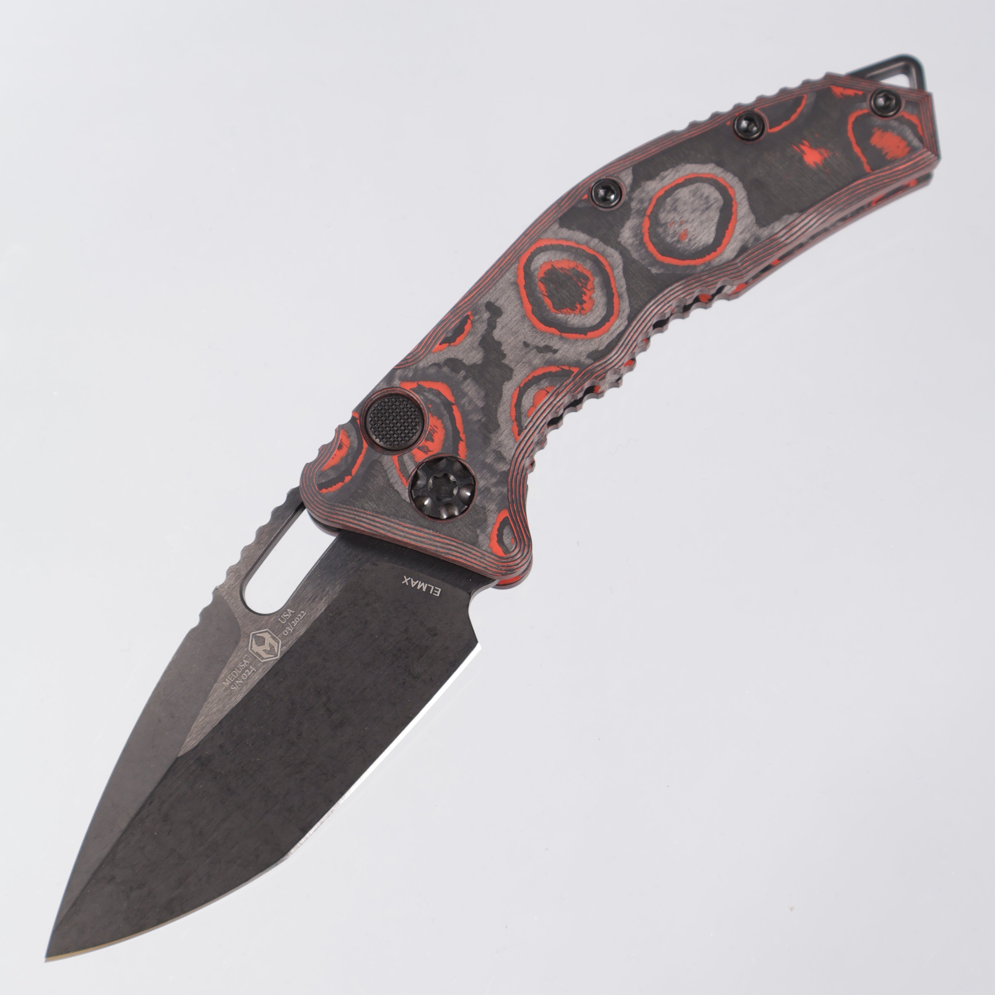Heretic Medusa Auto - Orange Camo Carbon - Tanto DLC Elmax - H011- 6A-ORCF
