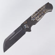 Heretic Butcher Auto Prototype - Carbon Fiber w/ Flamed Titanium Inlays - DLC S35VN - H034-FLAMETi - Pre-Owned