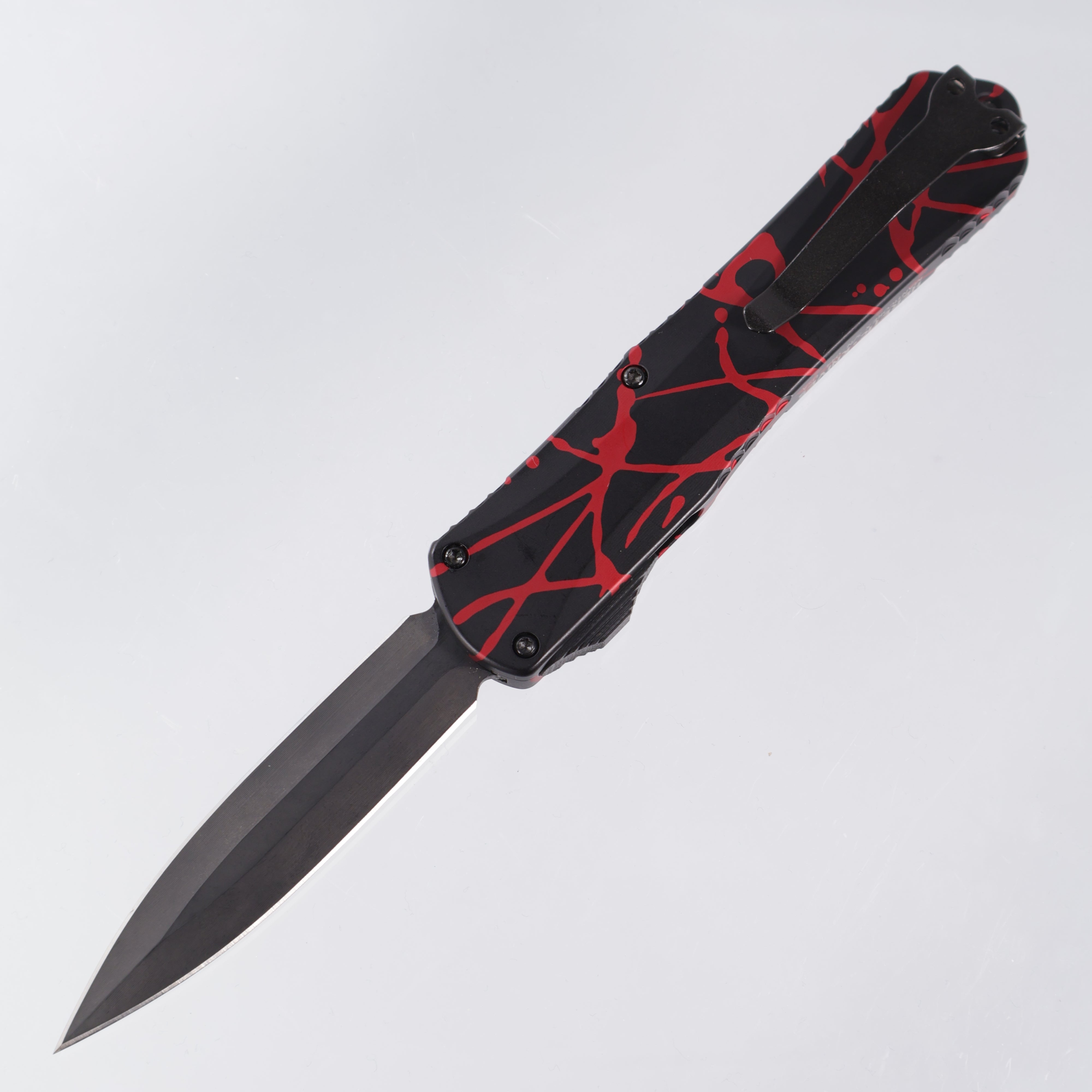 Heretic Manticore X - Black Aluminum w/ Red Splash - Double Edge DLC S35VN - H032-6A-RS Pre-Owned