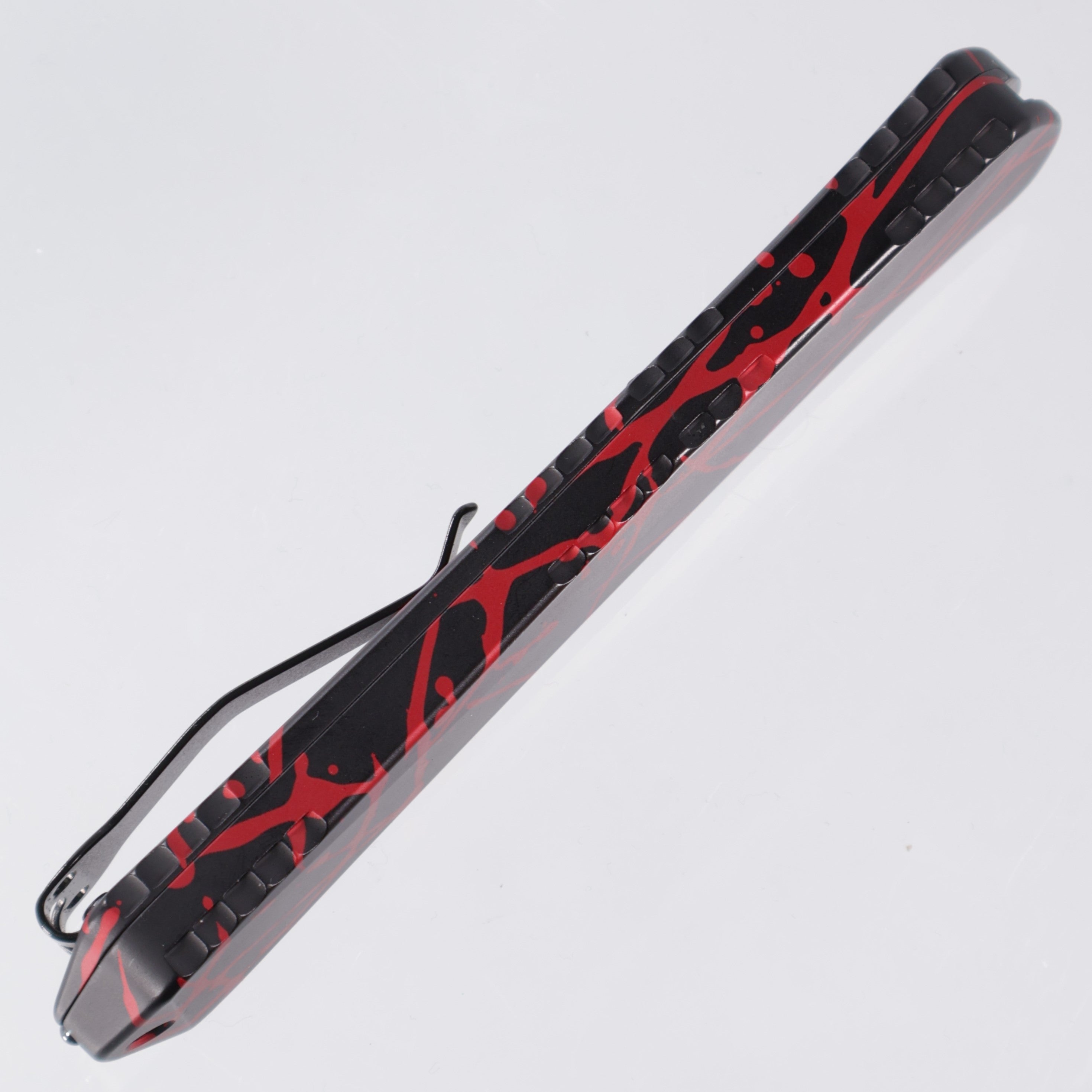 Heretic Manticore X - Black Aluminum w/ Red Splash - Double Edge DLC S35VN - H032-6A-RS Pre-Owned