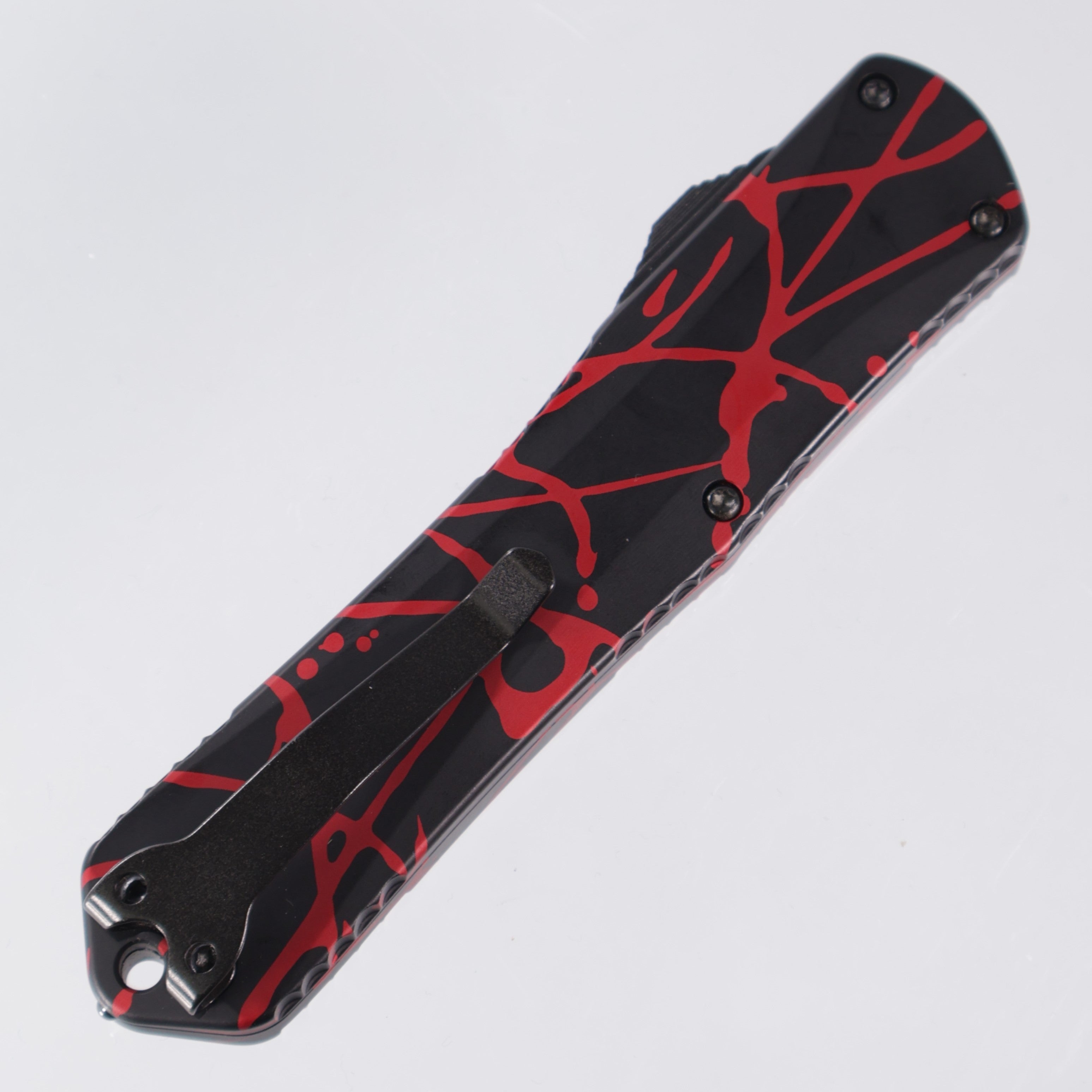 Heretic Manticore X - Black Aluminum w/ Red Splash - Double Edge DLC S35VN - H032-6A-RS Pre-Owned