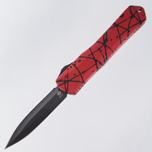 Heretic Manticore X - Red Aluminum w/ Black Splash - Double Edge DLC S35VN - H032-6A-REDBS Pre-Owned