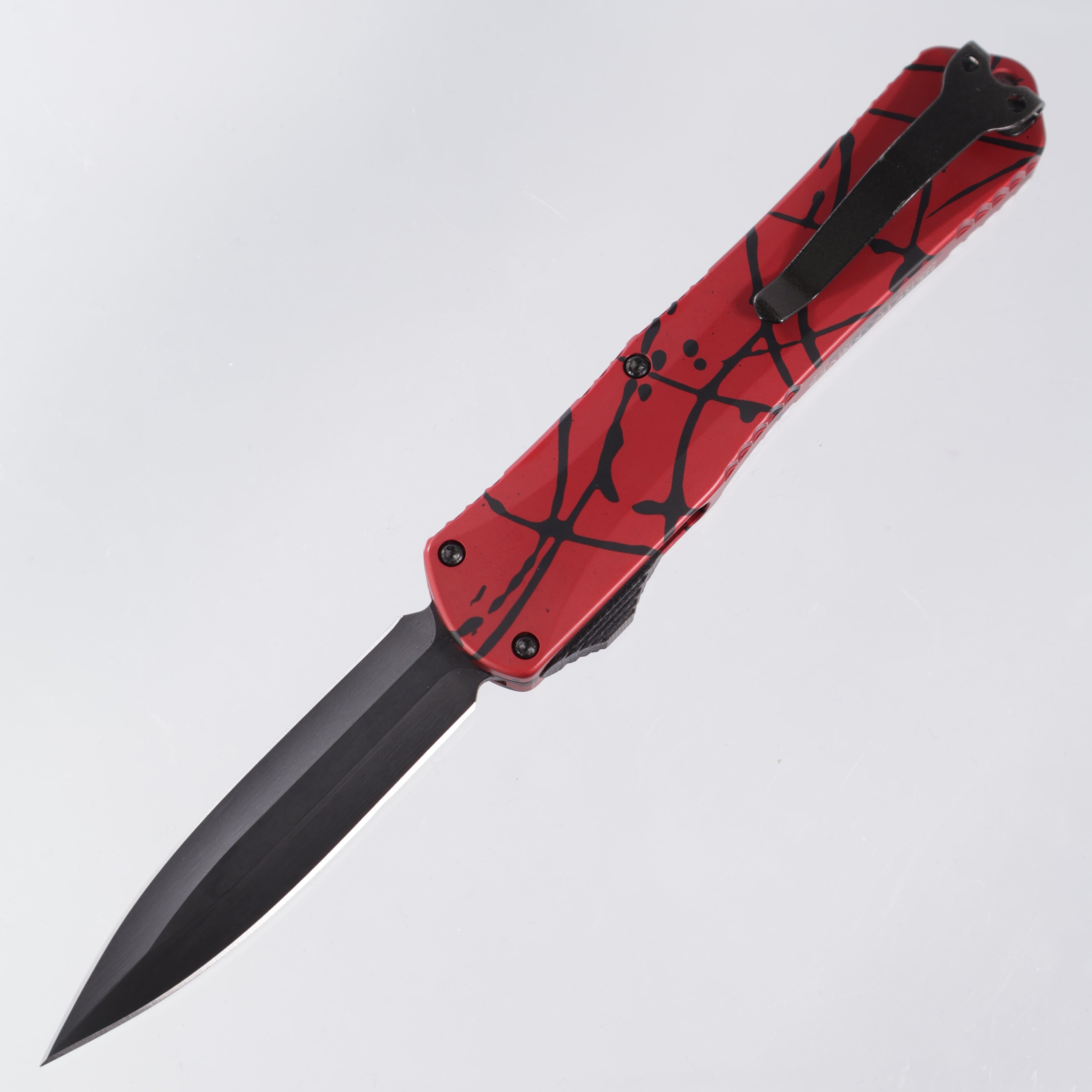 Heretic Manticore X - Red Aluminum w/ Black Splash - Double Edge DLC S35VN - H032-6A-REDBS Pre-Owned