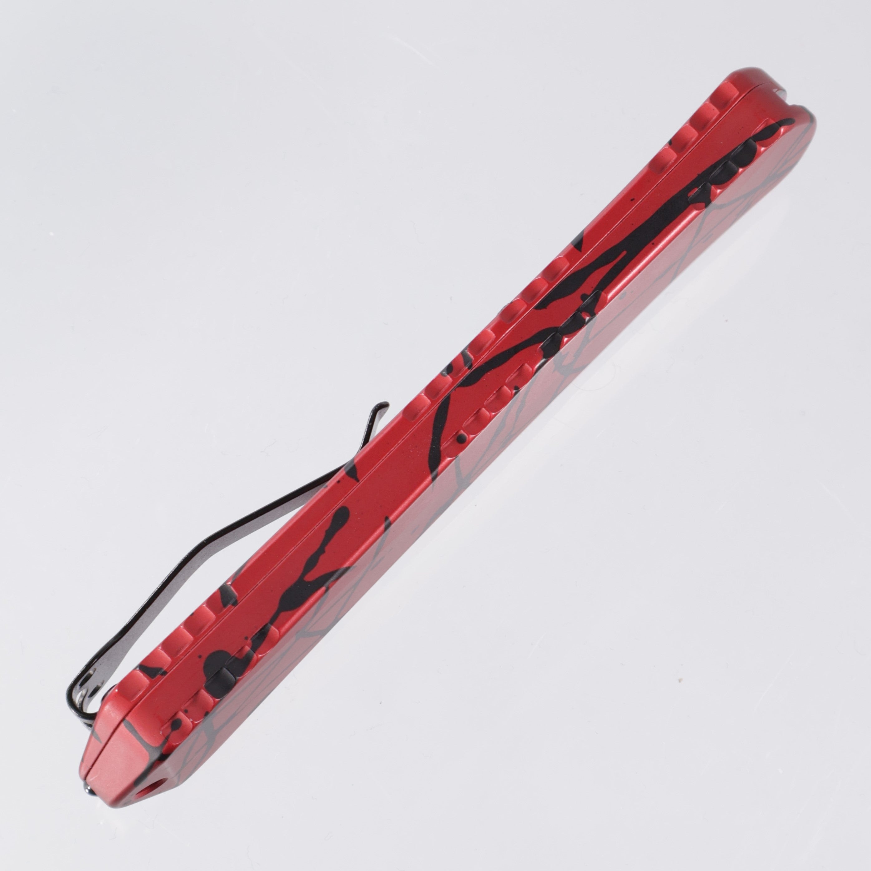 Heretic Manticore X - Red Aluminum w/ Black Splash - Double Edge DLC S35VN - H032-6A-REDBS Pre-Owned