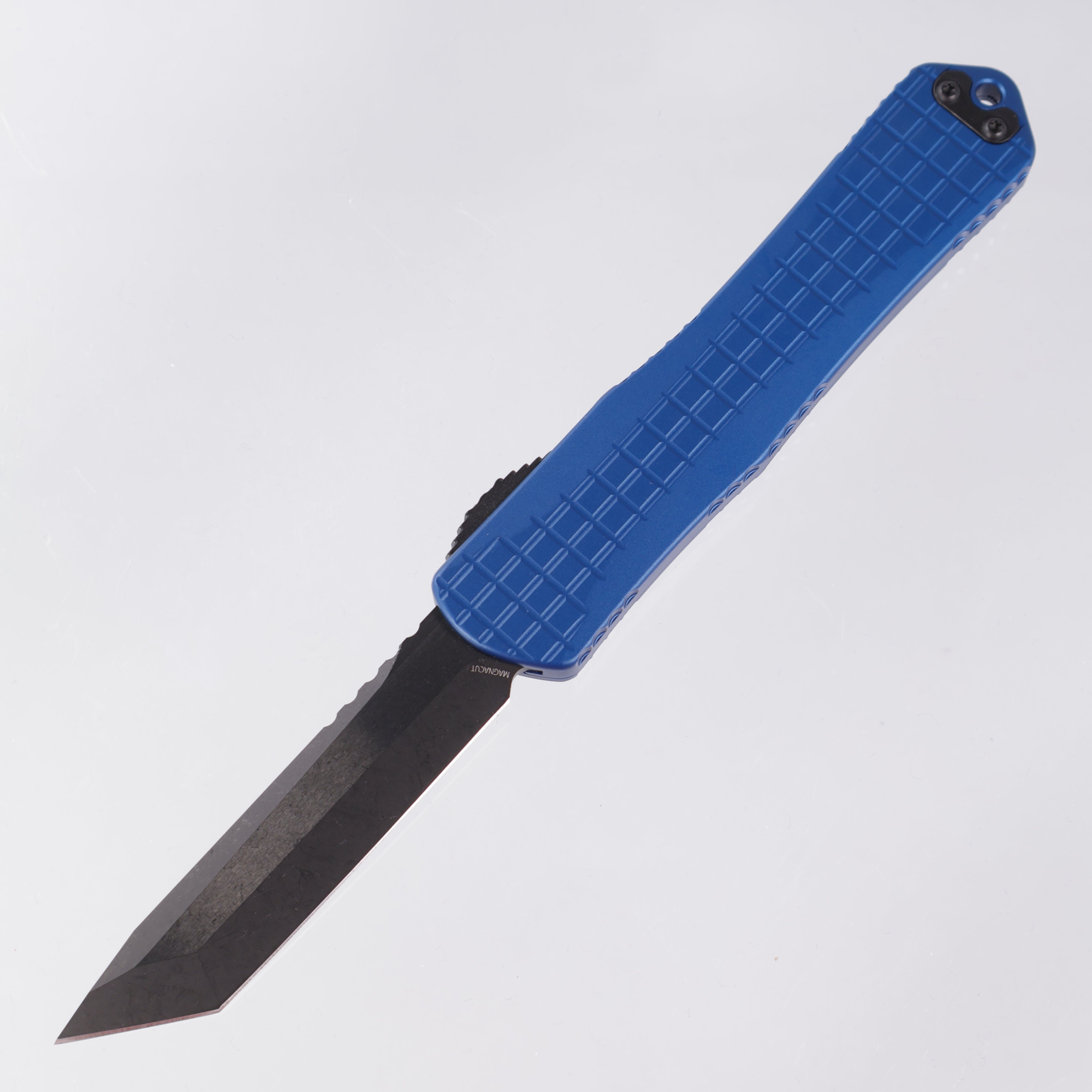 Heretic Knives Manticore X Blue Frag Handle & DLC Tanto MagnaCut H031F-6A-BLU