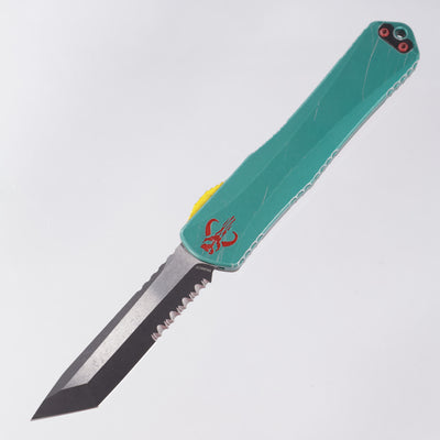 Heretic Manticore X - Bounty Hunter Tanto - Two-Tone Partial Serrate Magnacut - CamoCarbon & Distressed Aluminum - H031-14B-BOUNTY
