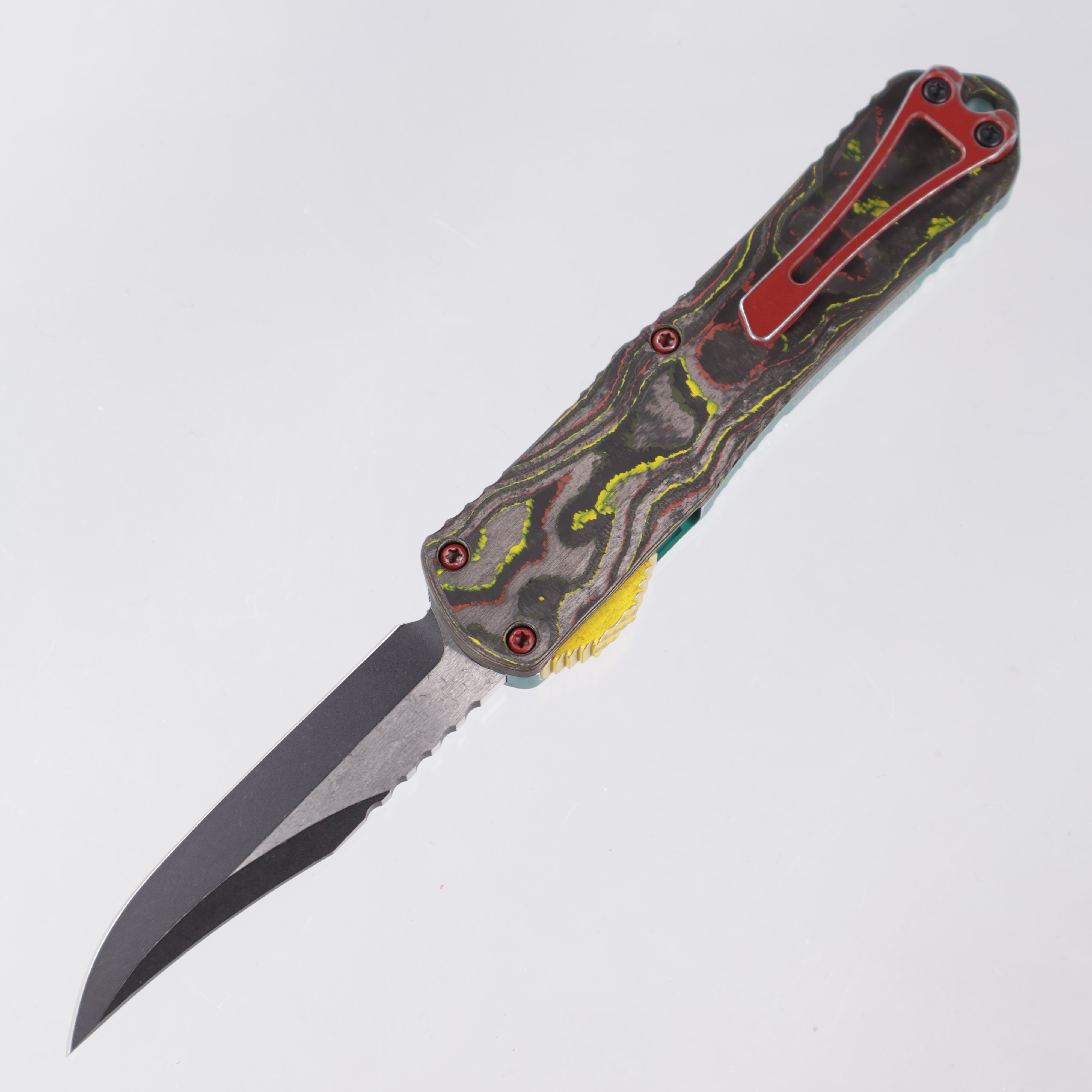Heretic Manticore E - Bounty Hunter - Bowie Two-Tone Magnacut - Camo Carbon Back & Aluminum Front - H026B-14A-BOUNTY