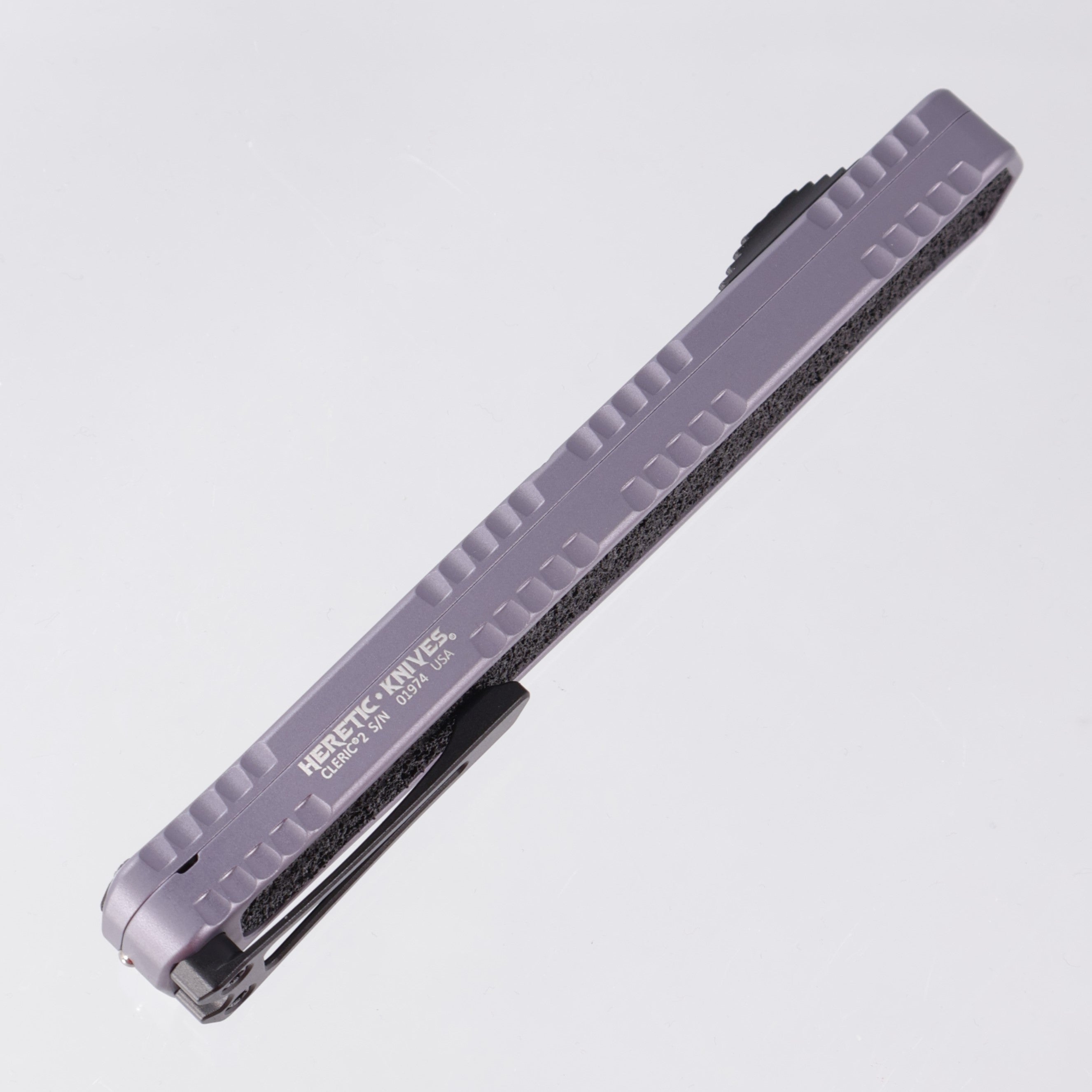 Heretic Cleric 2 - Gray Aluminum - DLC Tanto Full Serrate Magnacut - Cleric II H019-6C-GRY